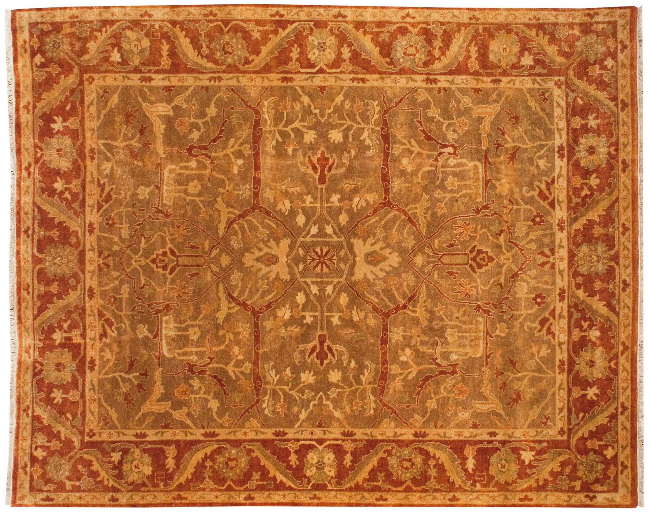8x10 New Gold Wash Indian Oushak Design Carpet by Old New House® - main product image for Resin Society
