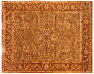 8x10 New Gold Wash Indian Oushak Design Carpet by Old New House® - main product image for Resin Society