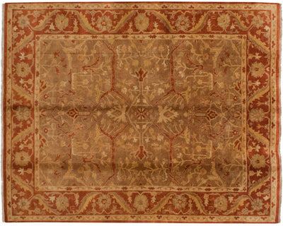 8x10 New Gold Wash Indian Oushak Design Carpet by Old New House® - main product image for Resin Society