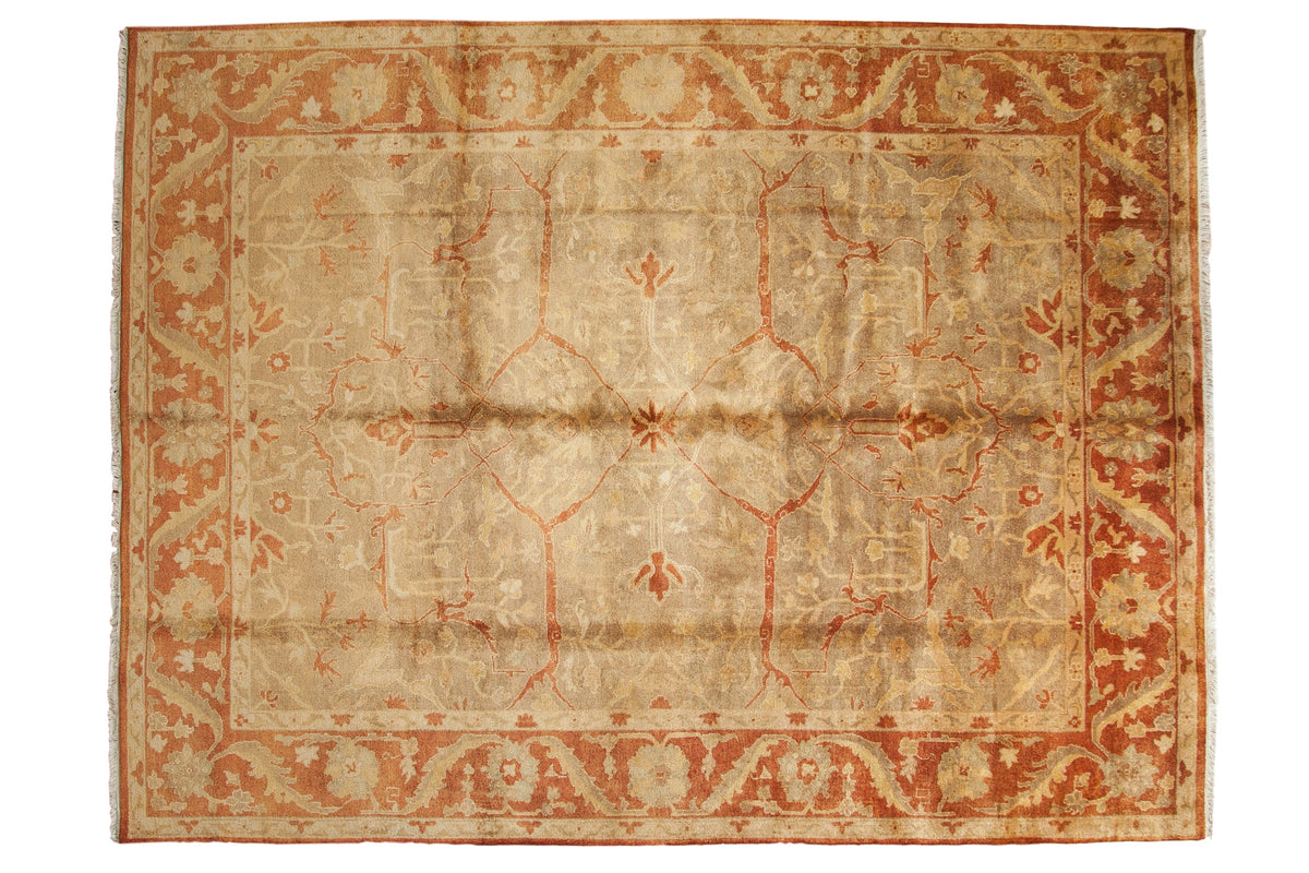 8.5x11.5 New Gold Wash Indian Oushak Design Carpet by Old New House® - main product image for Resin Society