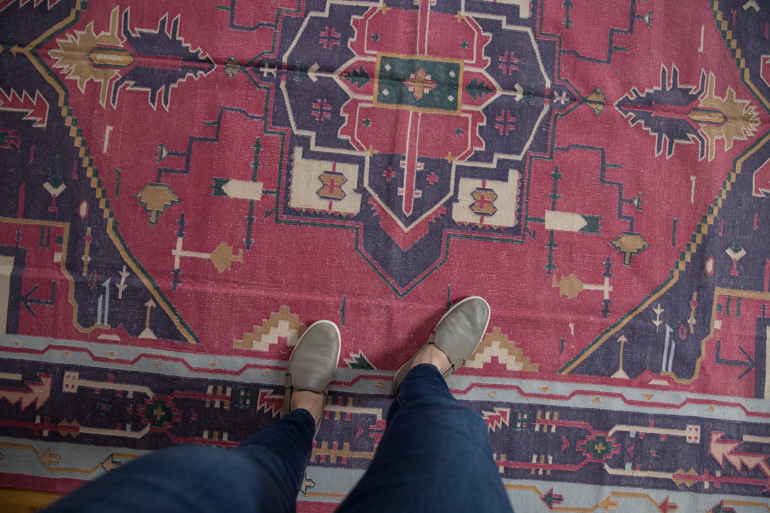 6x9 Vintage Stone Wash Dhurrie Carpet by Old New House® - product image 2 for Resin Society