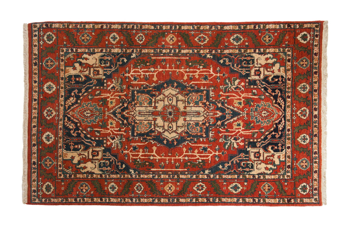 6x9.5 Vintage Indian Heriz Design Carpet by Old New House® - main product image for Resin Society