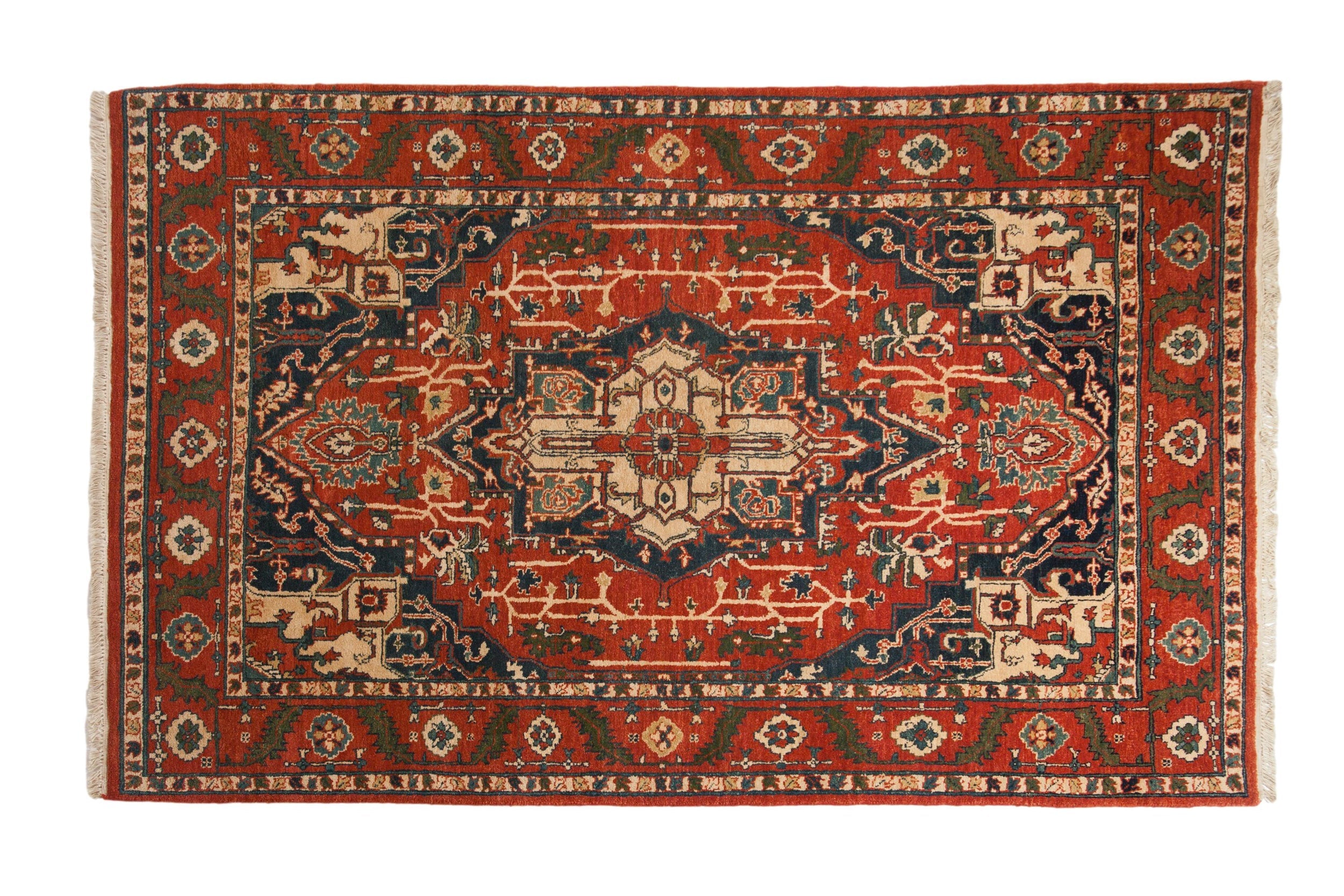 6x9.5 Vintage Indian Heriz Design Carpet by Old New House® - main product image for Resin Society