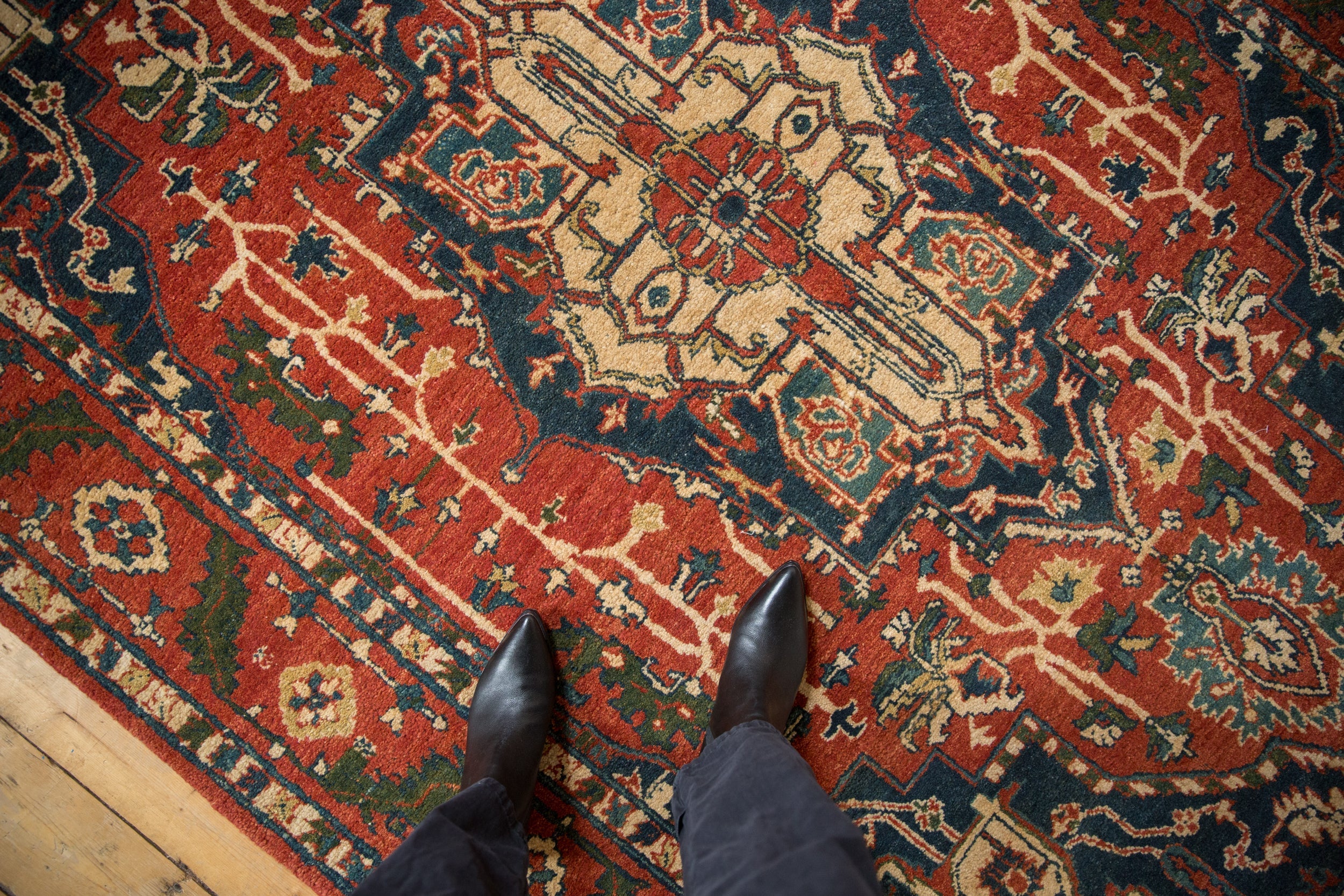6x9.5 Vintage Indian Heriz Design Carpet by Old New House® - product image 2 for Resin Society
