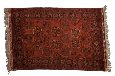4.5x7 Vintage Afghani Bokhara Design Rug by Old New House® - main product image for Resin Society
