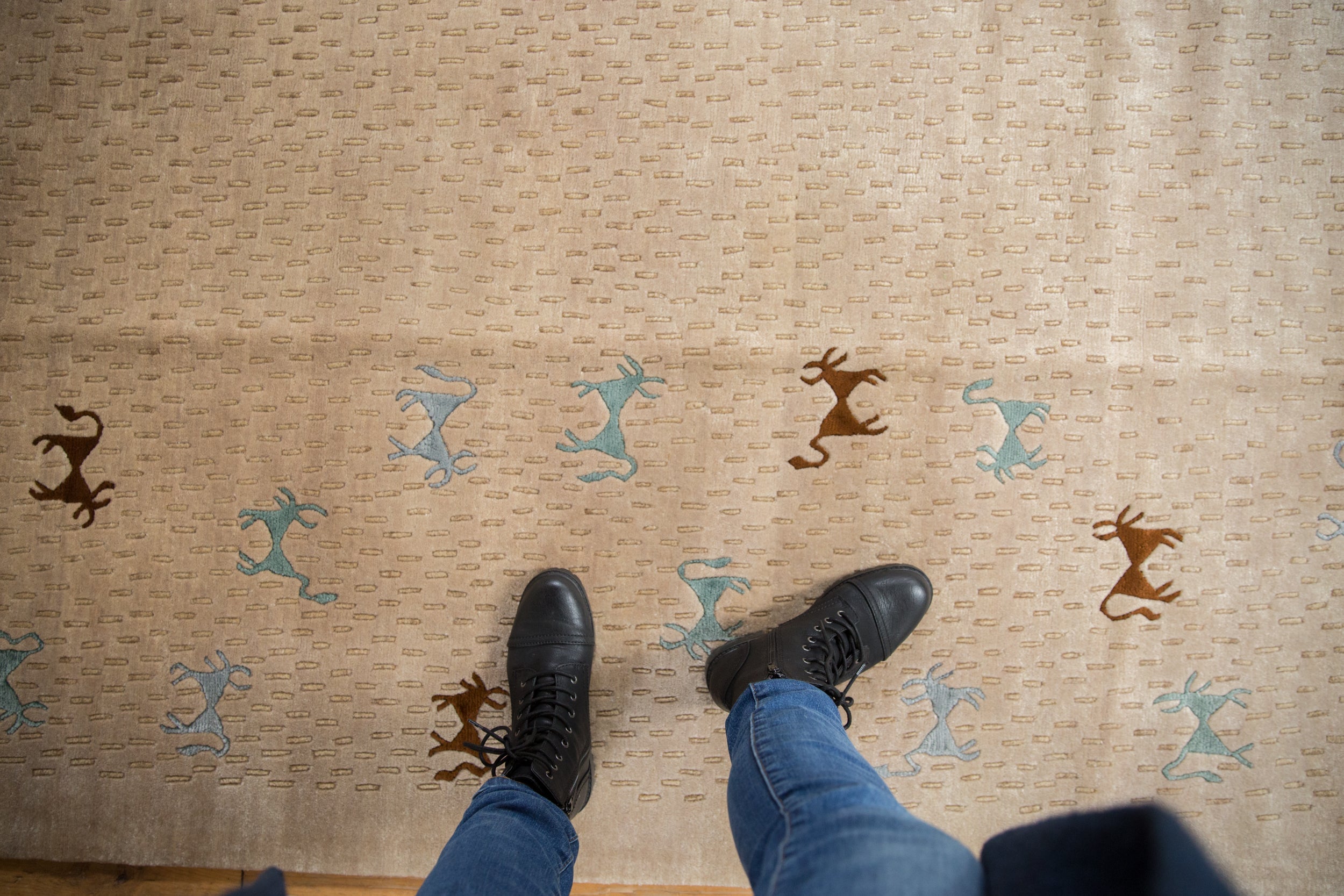 8x10 New Indian Folk Art Design Carpet by Old New House® - product image 2 for Resin Society