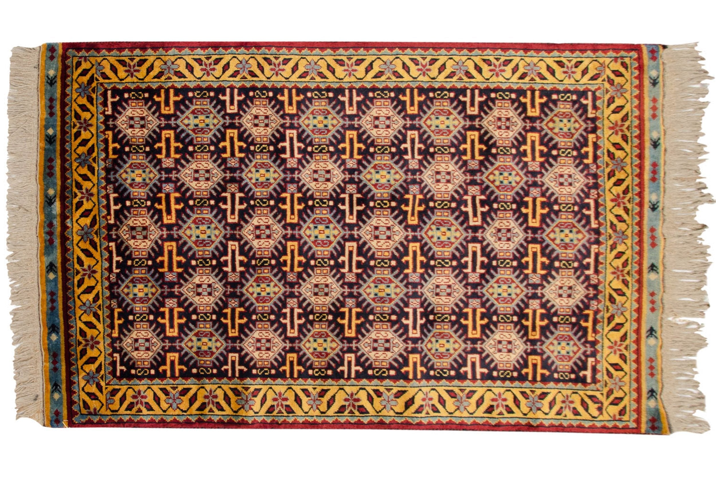 3x5 Vintage Indian Caucasian Design Rug by Old New House® - main product image for Resin Society