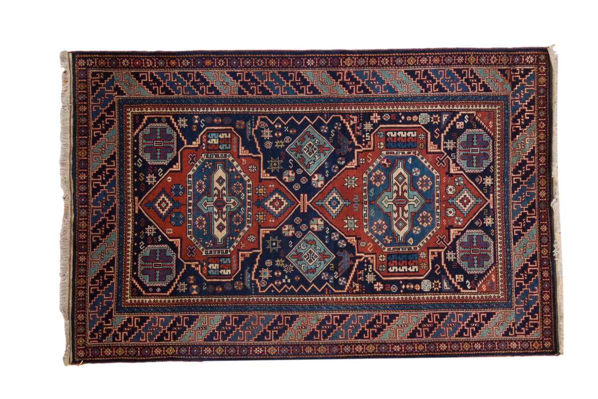 4.5x7 Vintage Indian Caucasian Design Rug by Old New House® - main product image for Resin Society