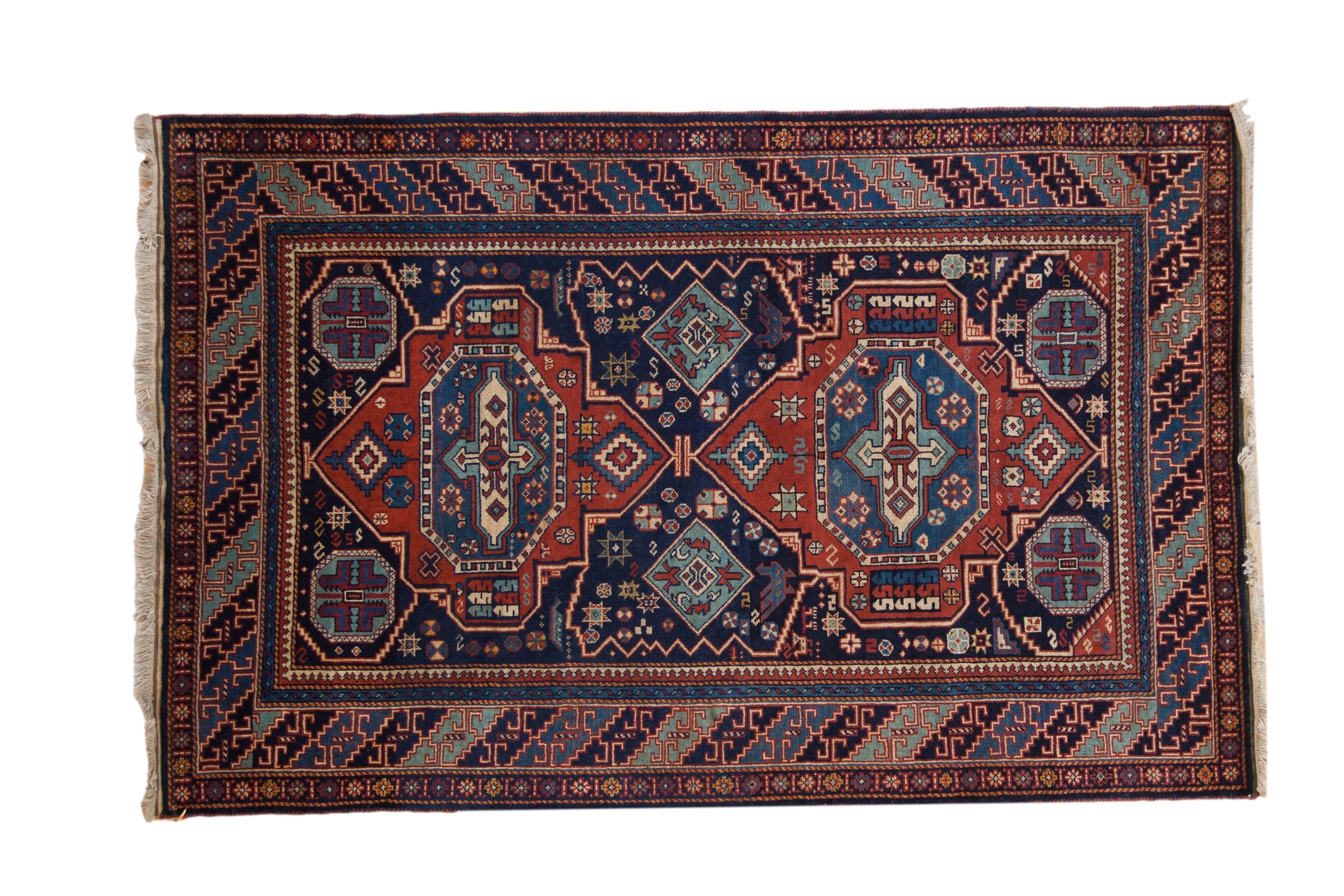 4.5x7 Vintage Indian Caucasian Design Rug by Old New House® - main product image for Resin Society