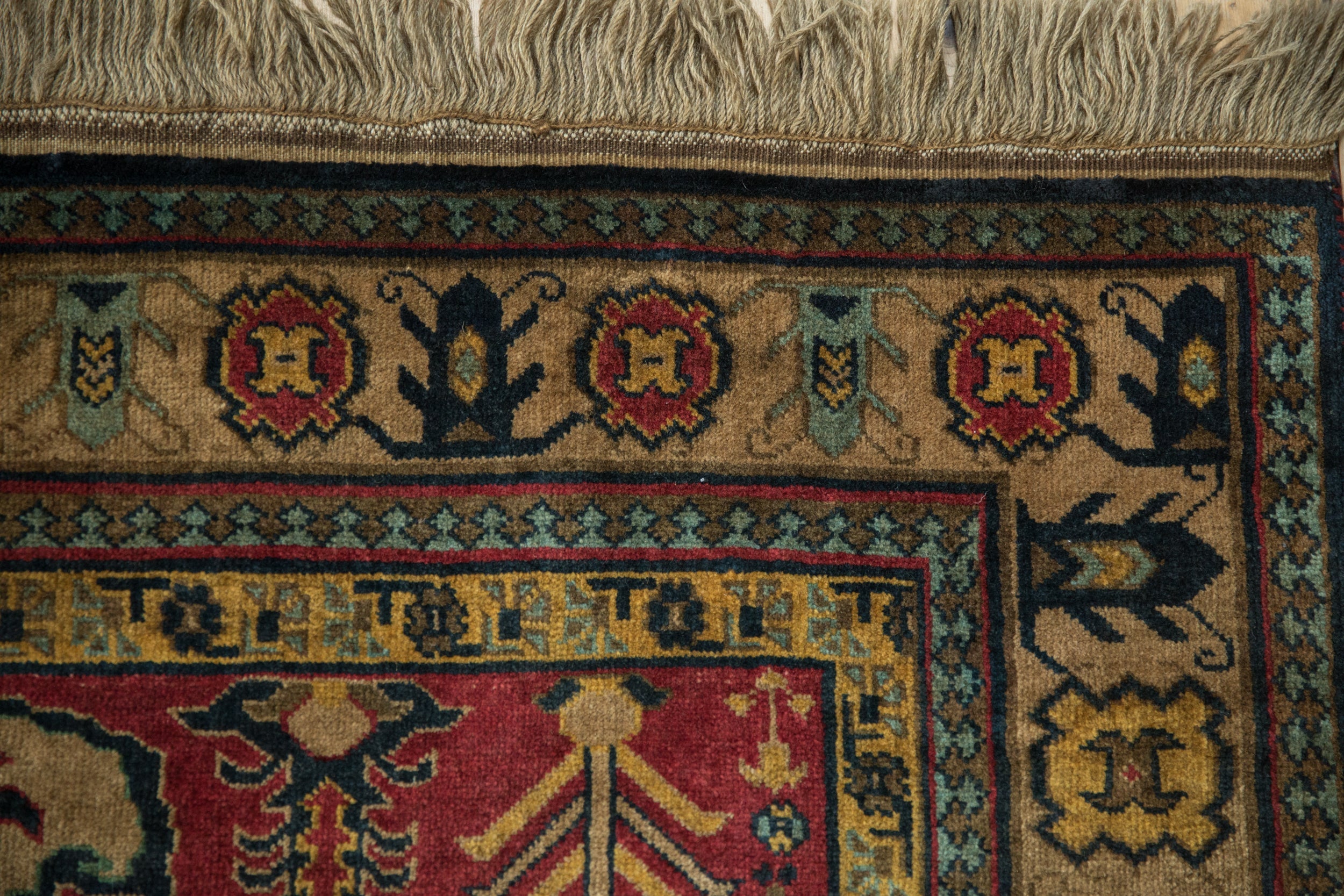 4.5x5.5 Vintage Indian Kazak Design Square Rug by Old New House® - product image 3 for Resin Society