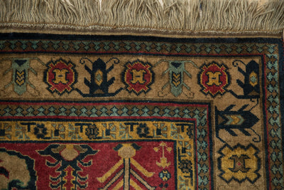 4.5x5.5 Vintage Indian Kazak Design Square Rug by Old New House® - product image 3 for Resin Society