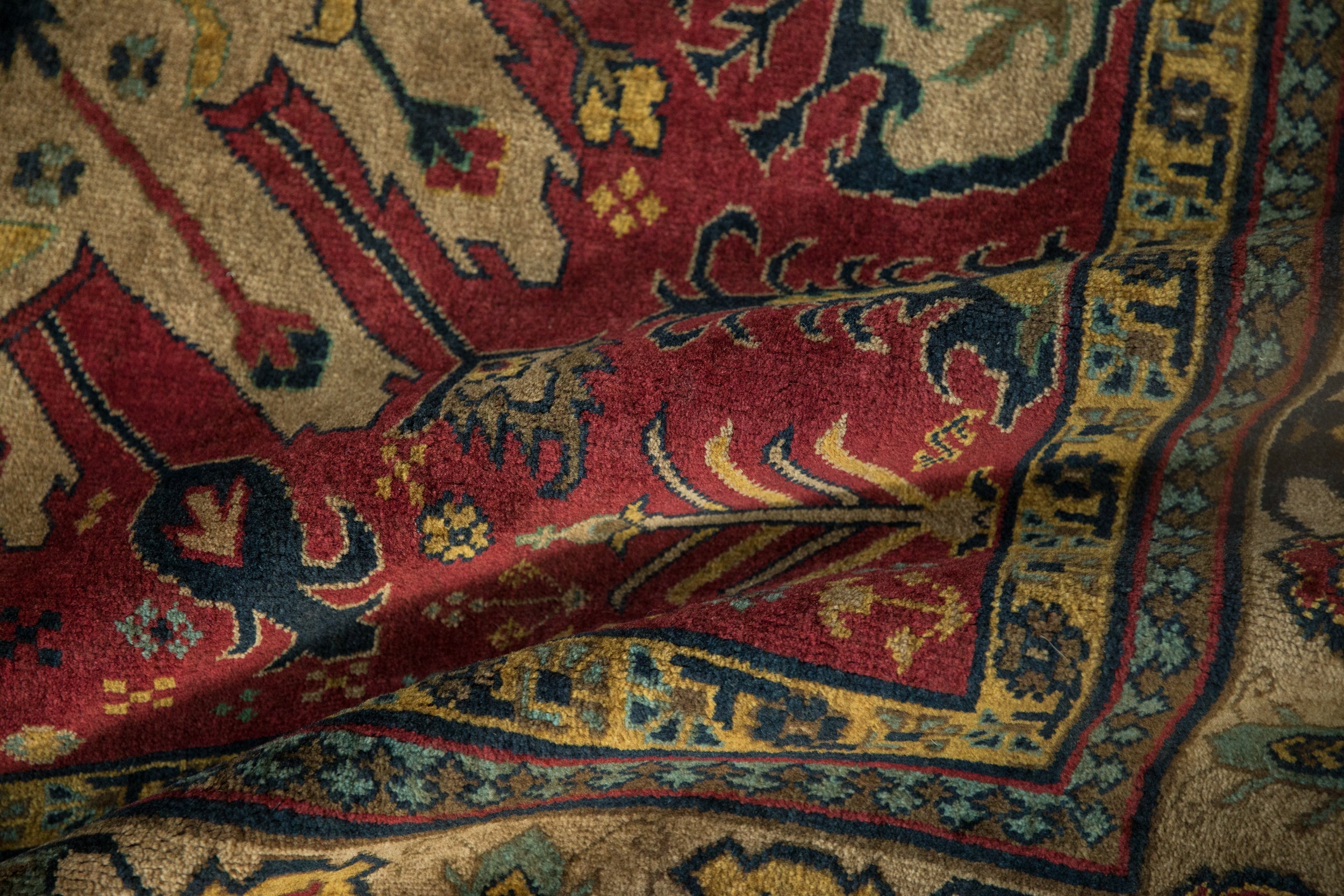 4.5x5.5 Vintage Indian Kazak Design Square Rug by Old New House® - product image 10 for Resin Society