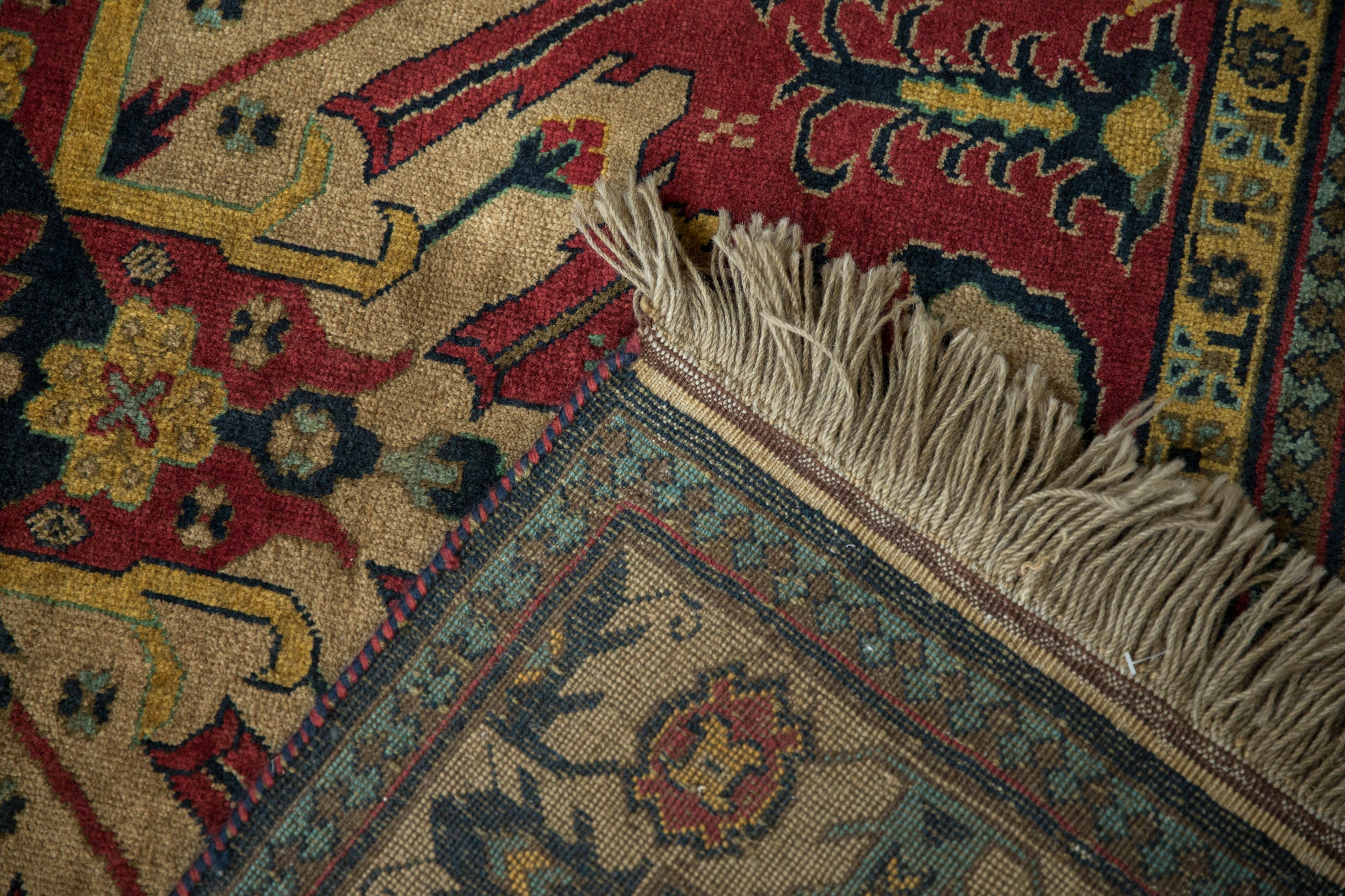 4.5x5.5 Vintage Indian Kazak Design Square Rug by Old New House® - product image 11 for Resin Society