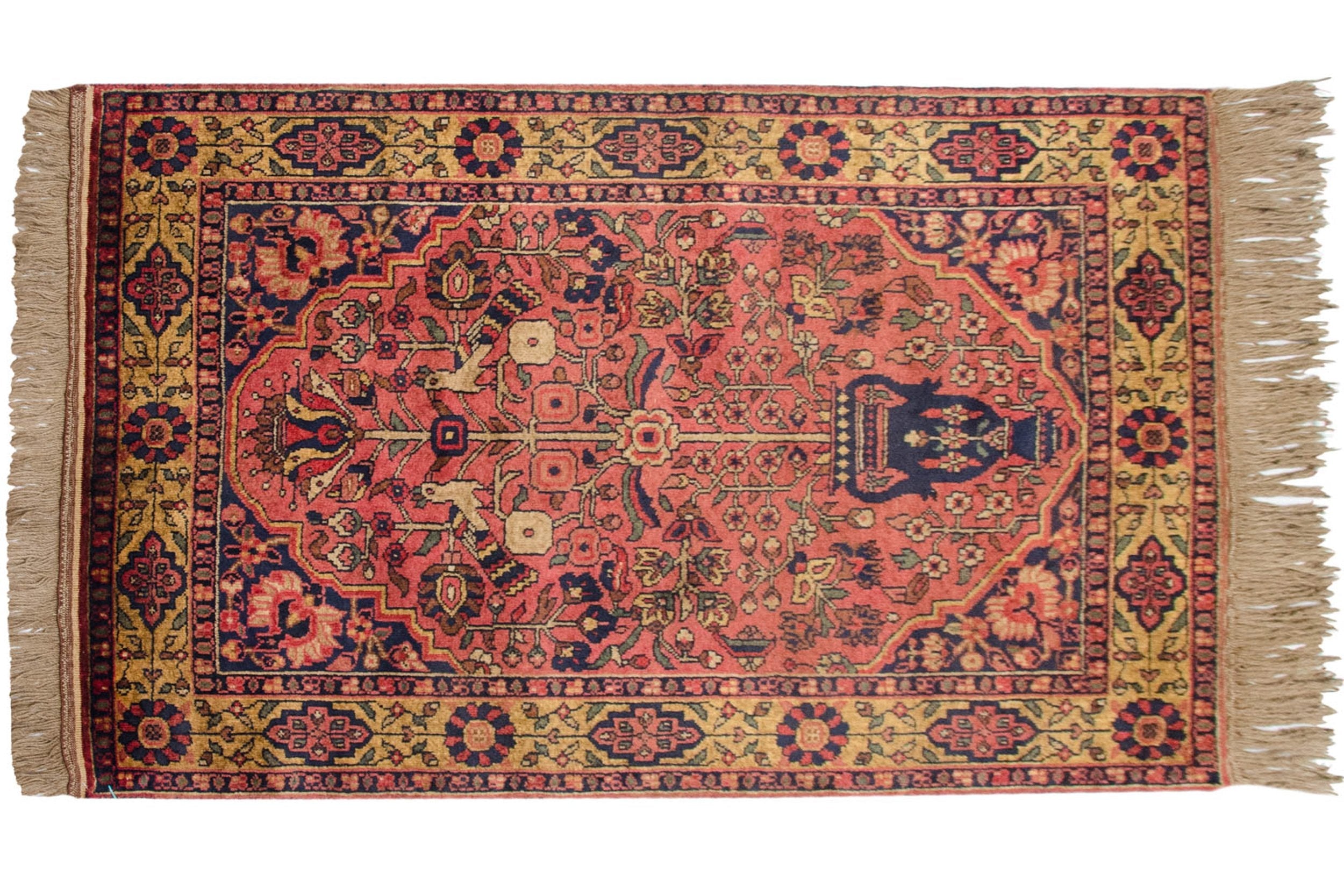 3x5 Vintage Indian Bakhtiari Design Rug by Old New House® - main product image for Resin Society