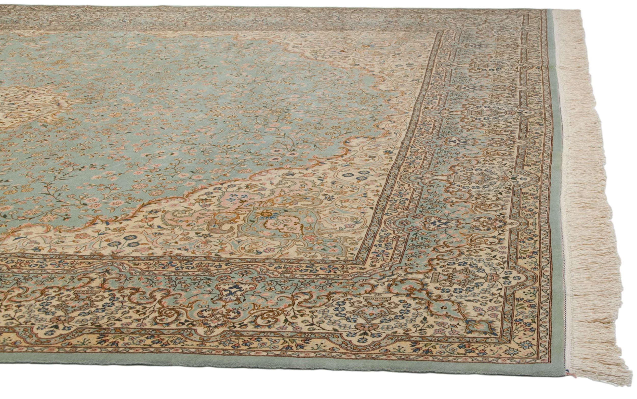 12x14 Vintage Fine Bulgarian Kerman Design Square Carpet by Old New House® - product image 9 for Resin Society