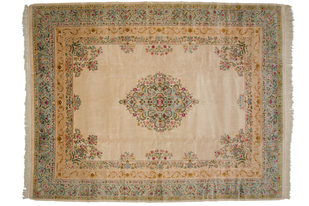 10x13 Vintage Fine Bulgarian Kerman Design Carpet by Old New House® - main product image for Resin Society