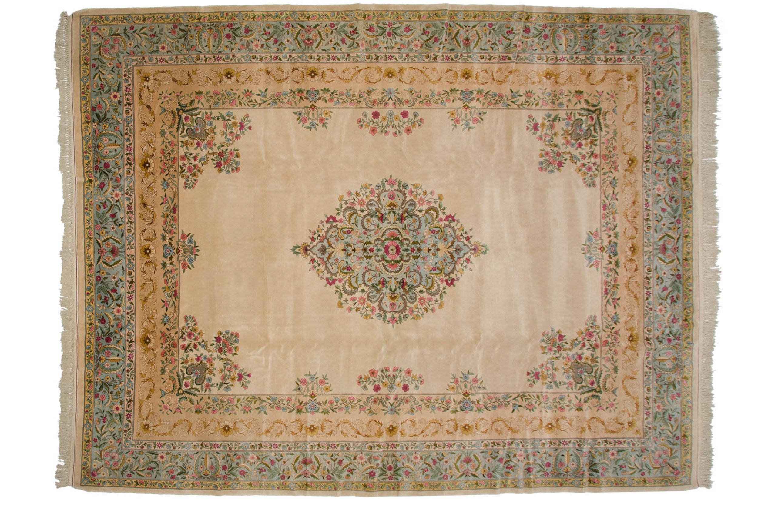 10x13 Vintage Fine Bulgarian Kerman Design Carpet by Old New House® - main product image for Resin Society