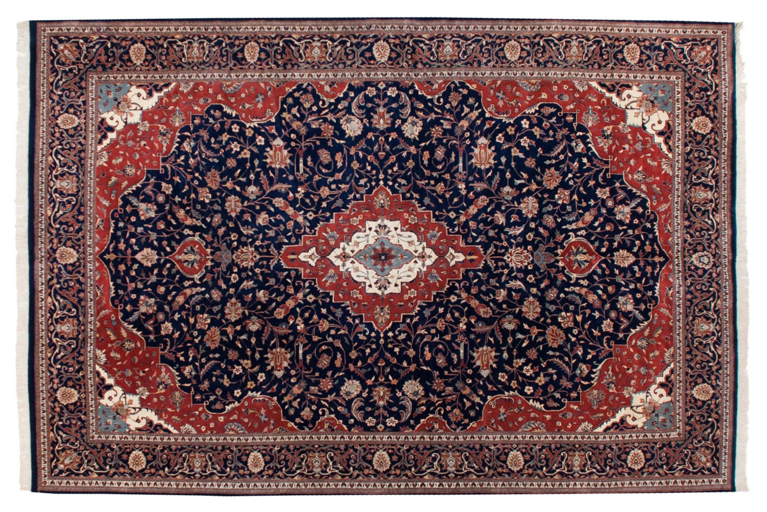 12x18 Vintage Indian Kashan Design Carpet by Old New House® - main product image for Resin Society