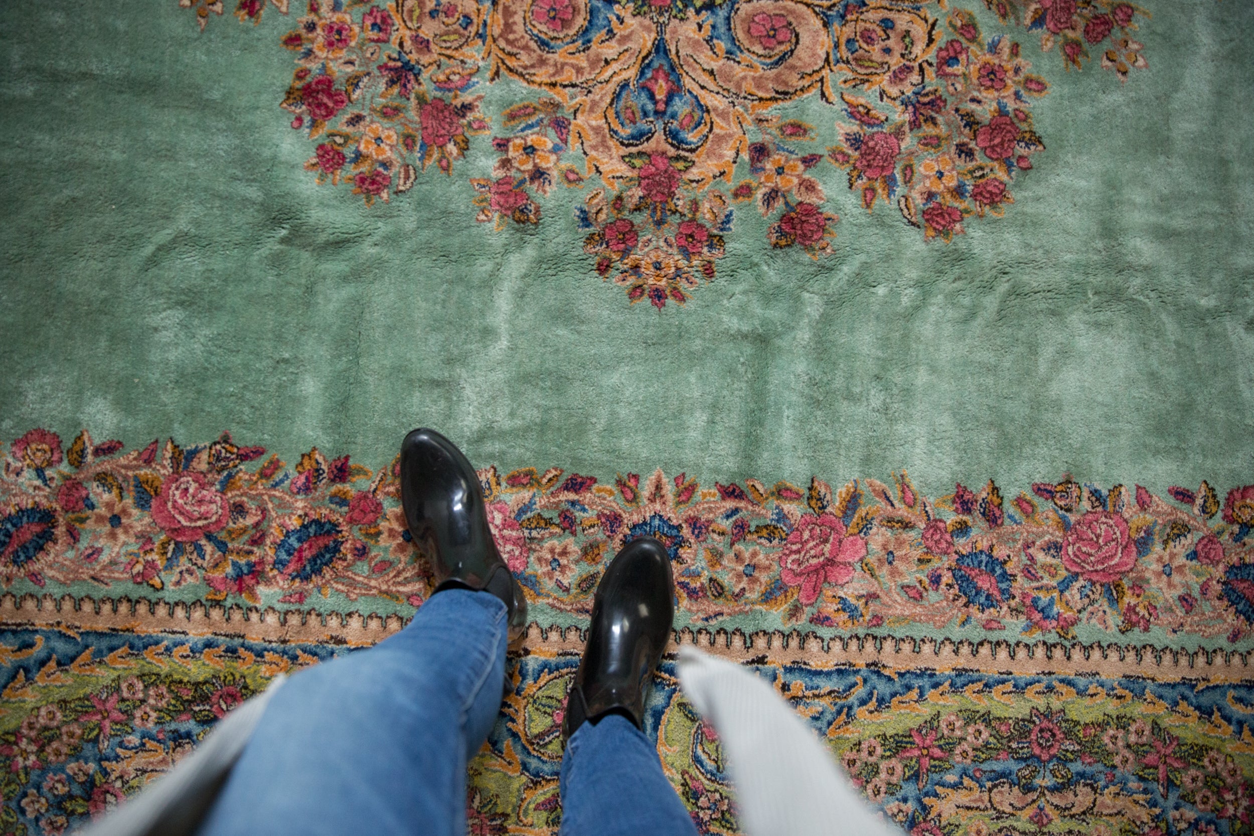 9.5x13.5 Vintage Kerman Carpet by Old New House® - product image 2 for Resin Society