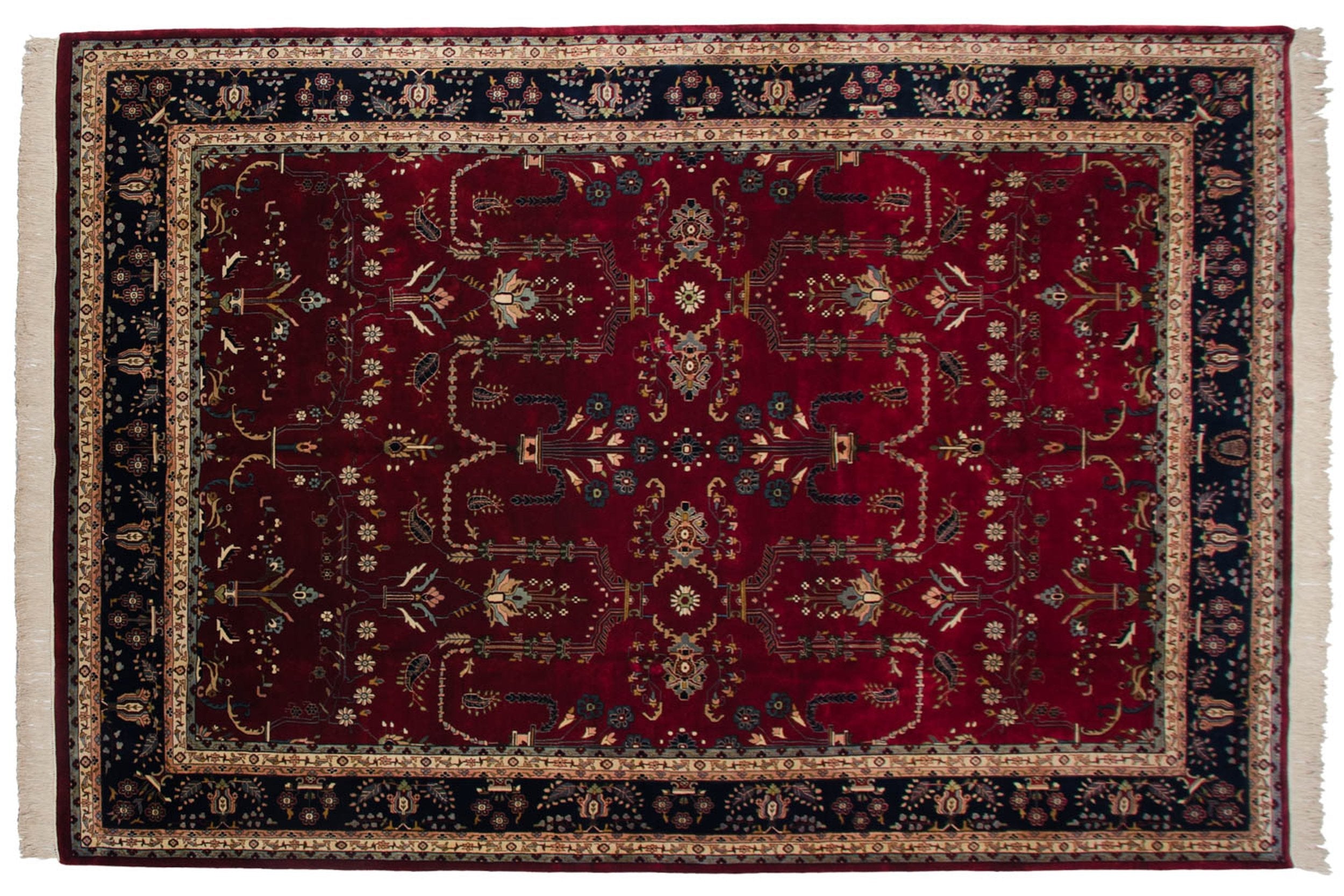 9.5x14 Fine Indian Mohajeran Sarouk Design Carpet by Old New House® - main product image for Resin Society