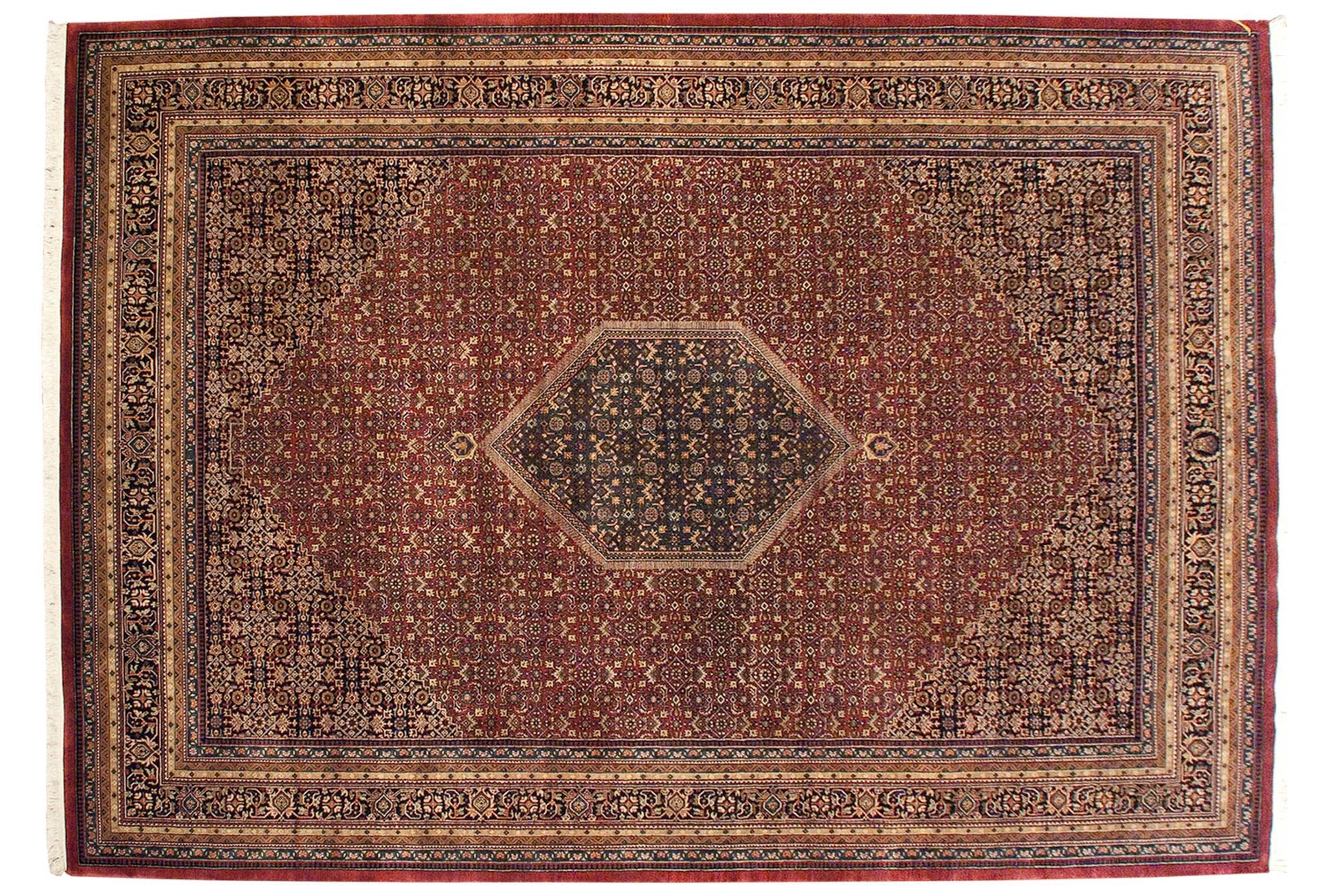 9.5x14 Fine Indian Bijar Design Carpet by Old New House® - main product image for Resin Society