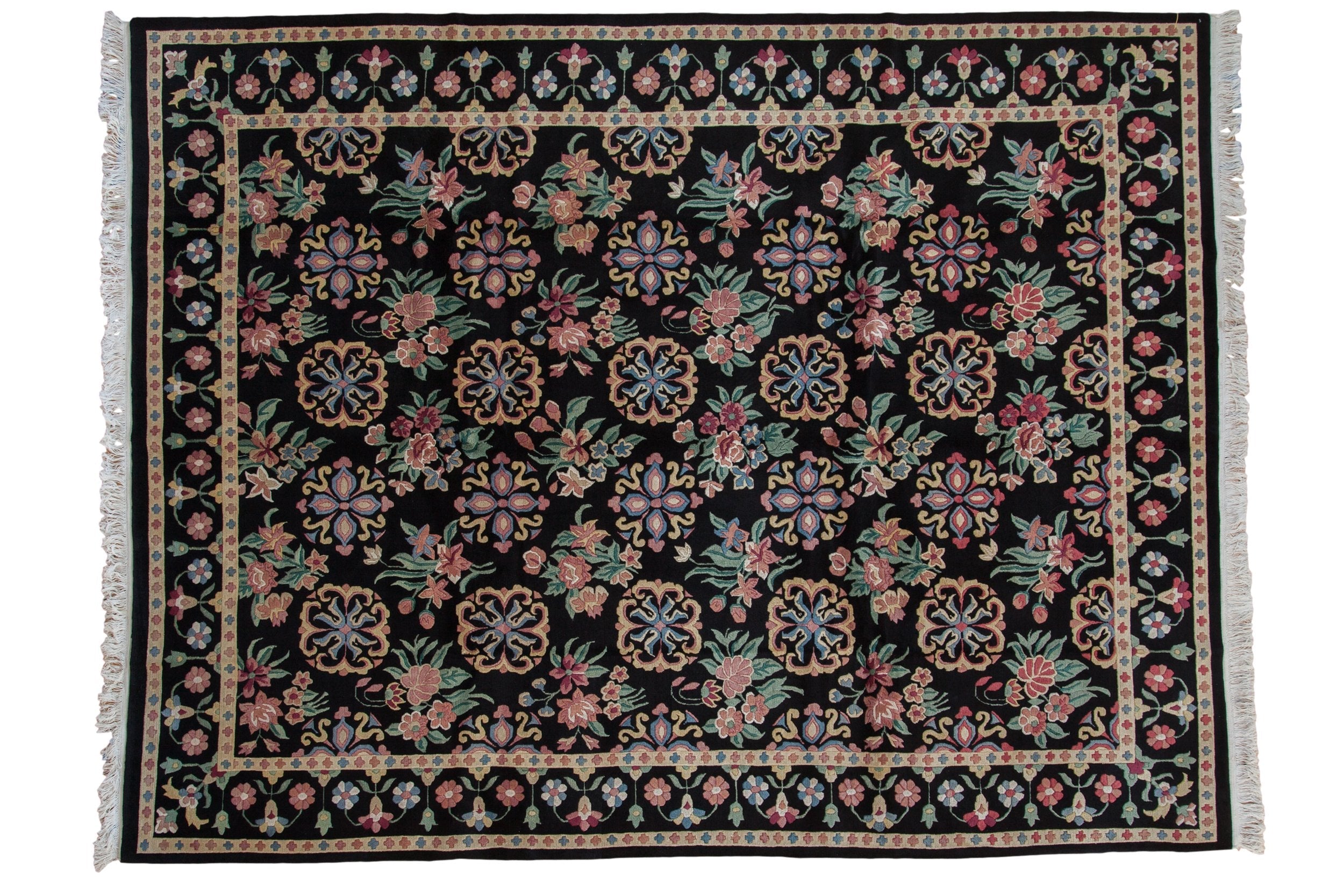 9x11.5 Vintage Indian Arts And Crafts Design Carpet by Old New House® - main product image for Resin Society