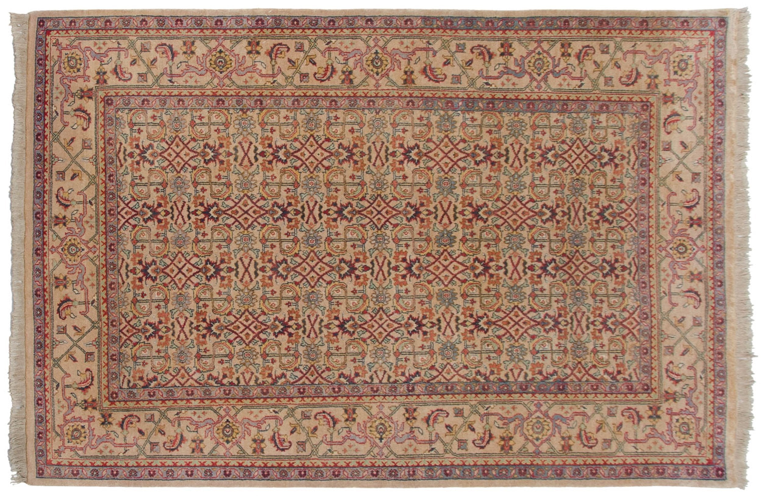 6x9 Vintage Indian Mahal Design Carpet by Old New House® - main product image for Resin Society