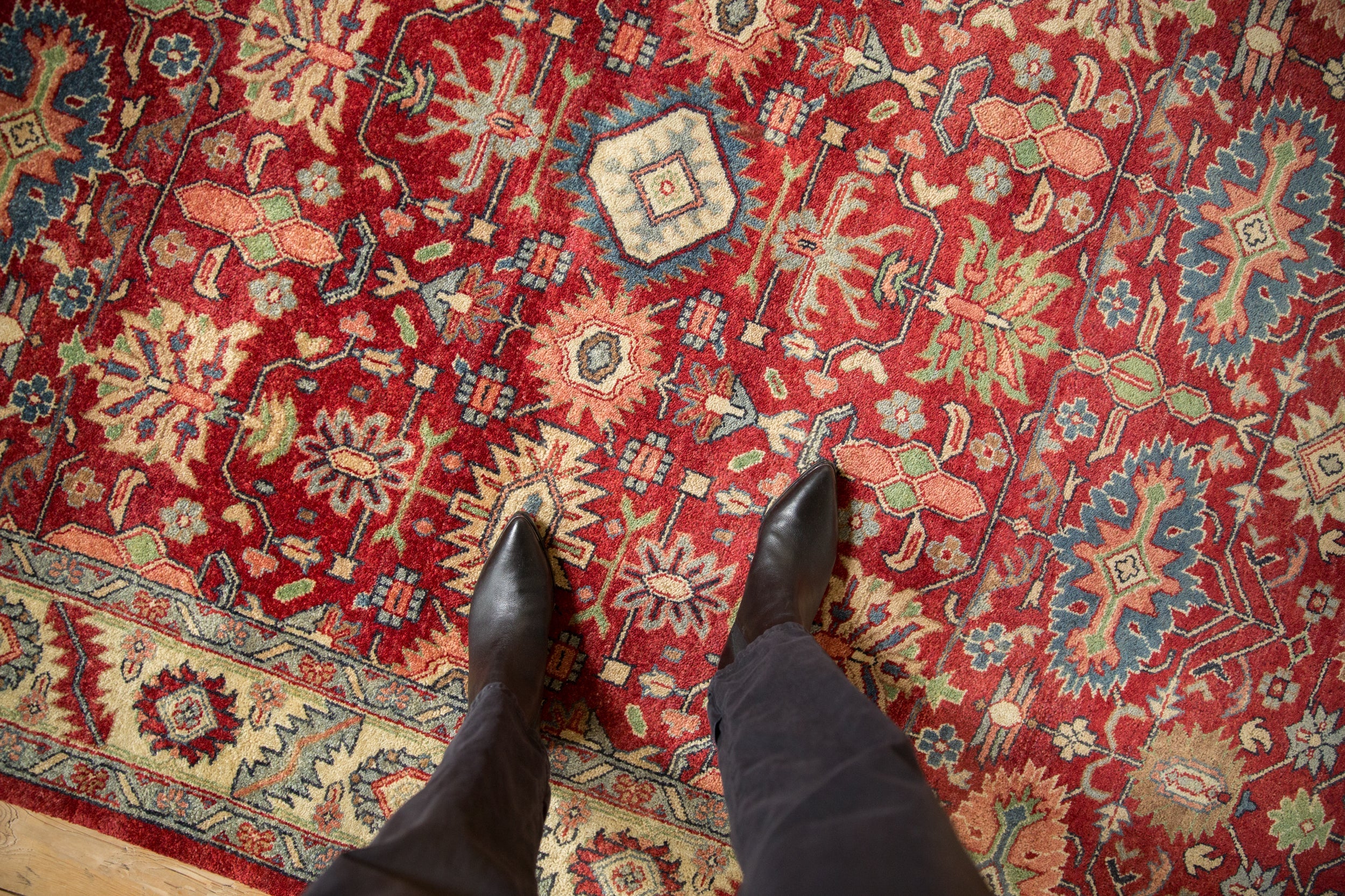 6x9 Vintage Indian Heriz Design Carpet by Old New House® - product image 2 for Resin Society