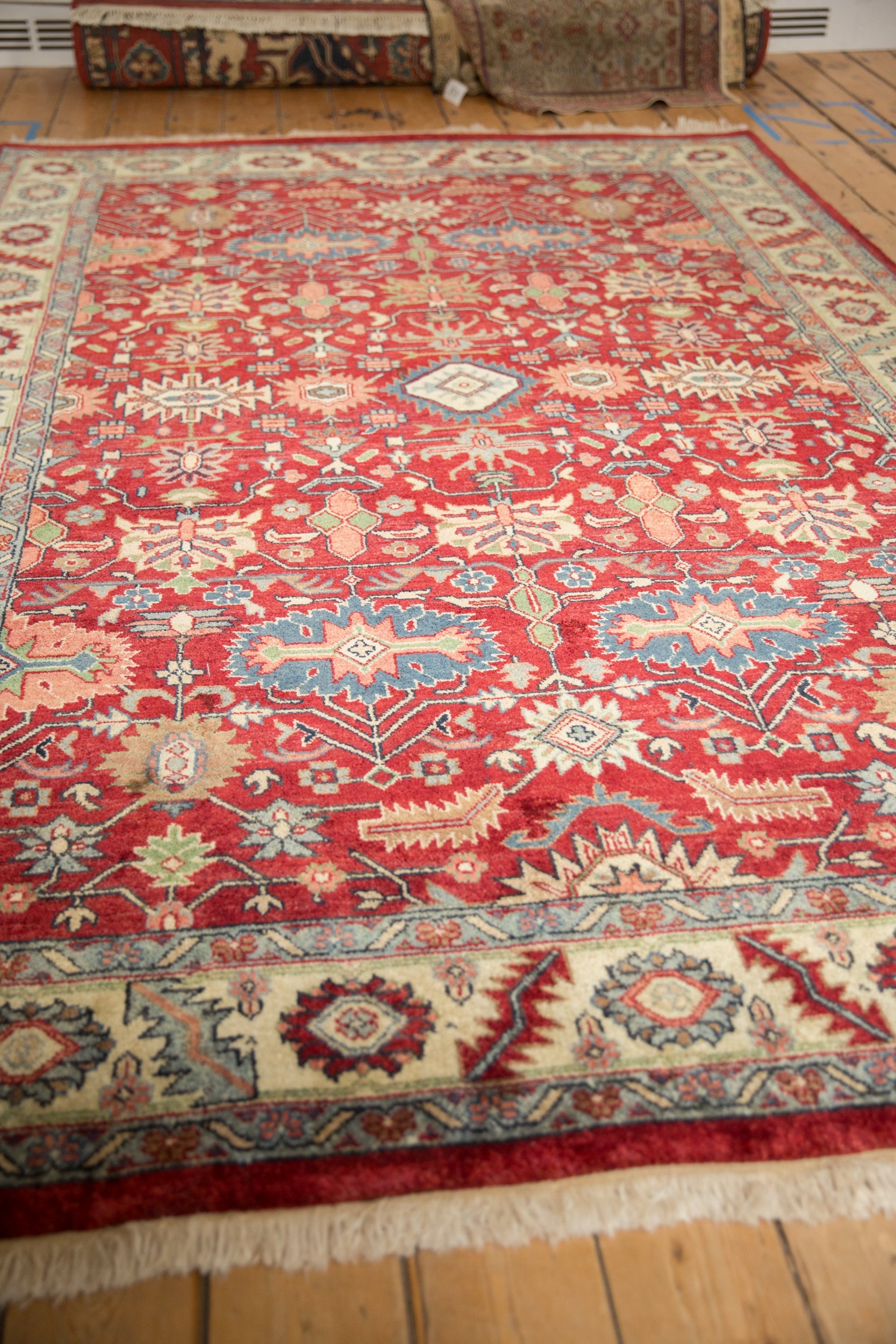 6x9 Vintage Indian Heriz Design Carpet by Old New House® - product image 9 for Resin Society