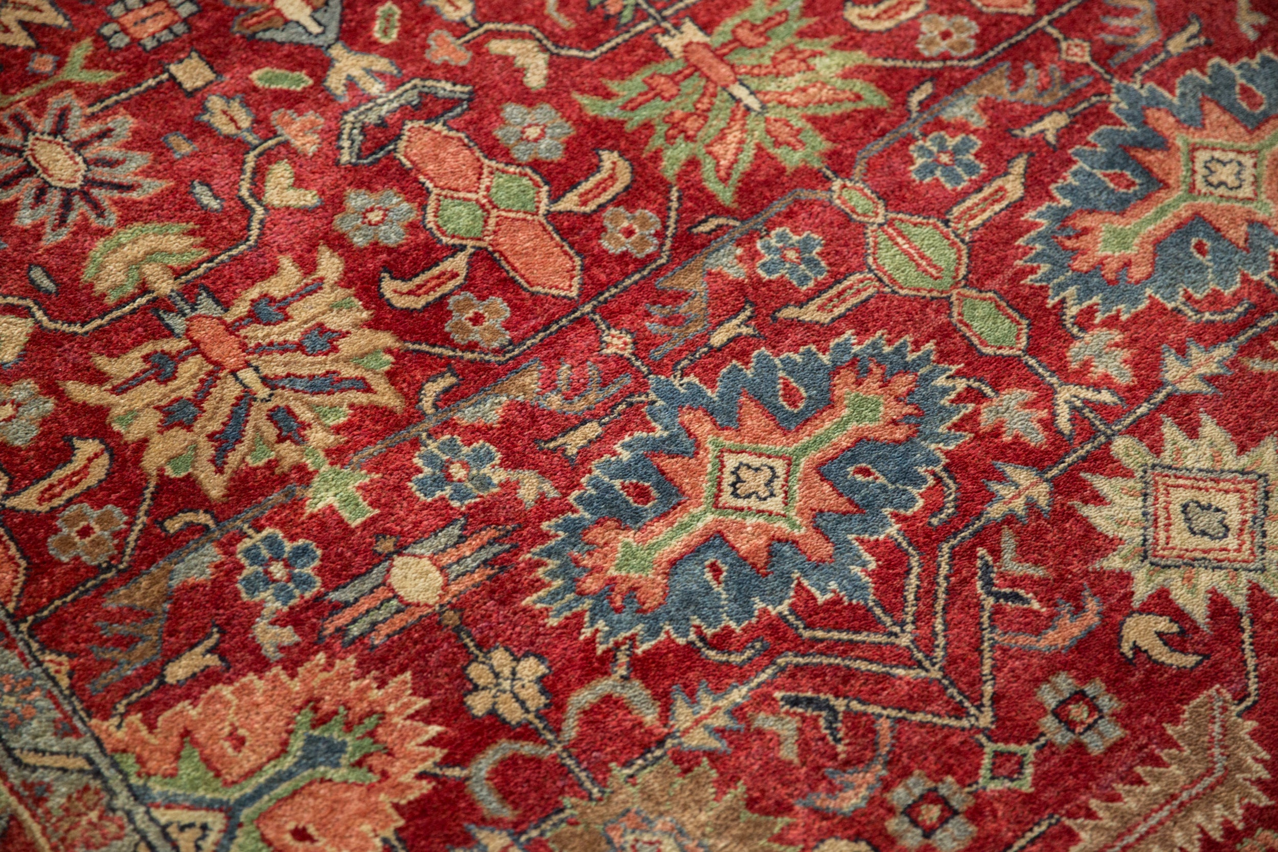 6x9 Vintage Indian Heriz Design Carpet by Old New House® - product image 4 for Resin Society