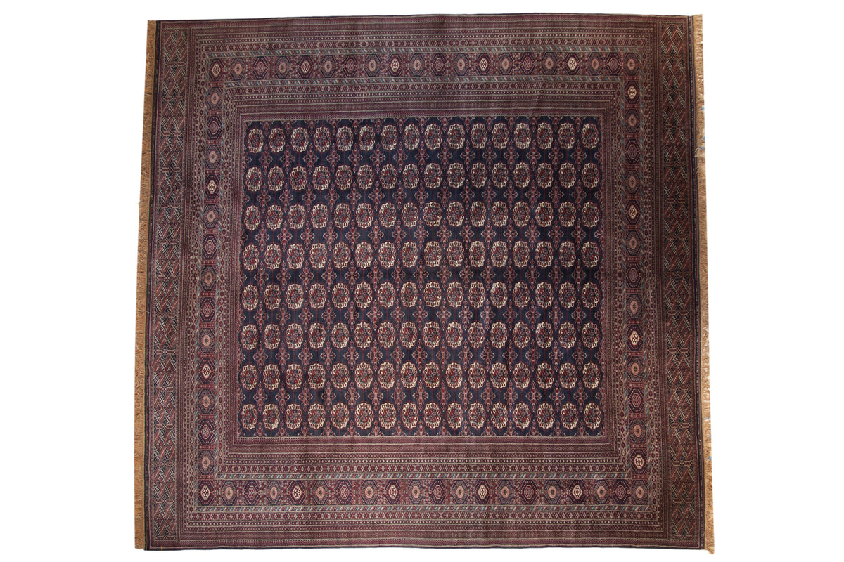 12x12.5 Vintage Fine Bokhara Square Carpet by Old New House® - main product image for Resin Society