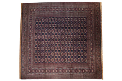 12x12.5 Vintage Fine Bokhara Square Carpet by Old New House® - main product image for Resin Society