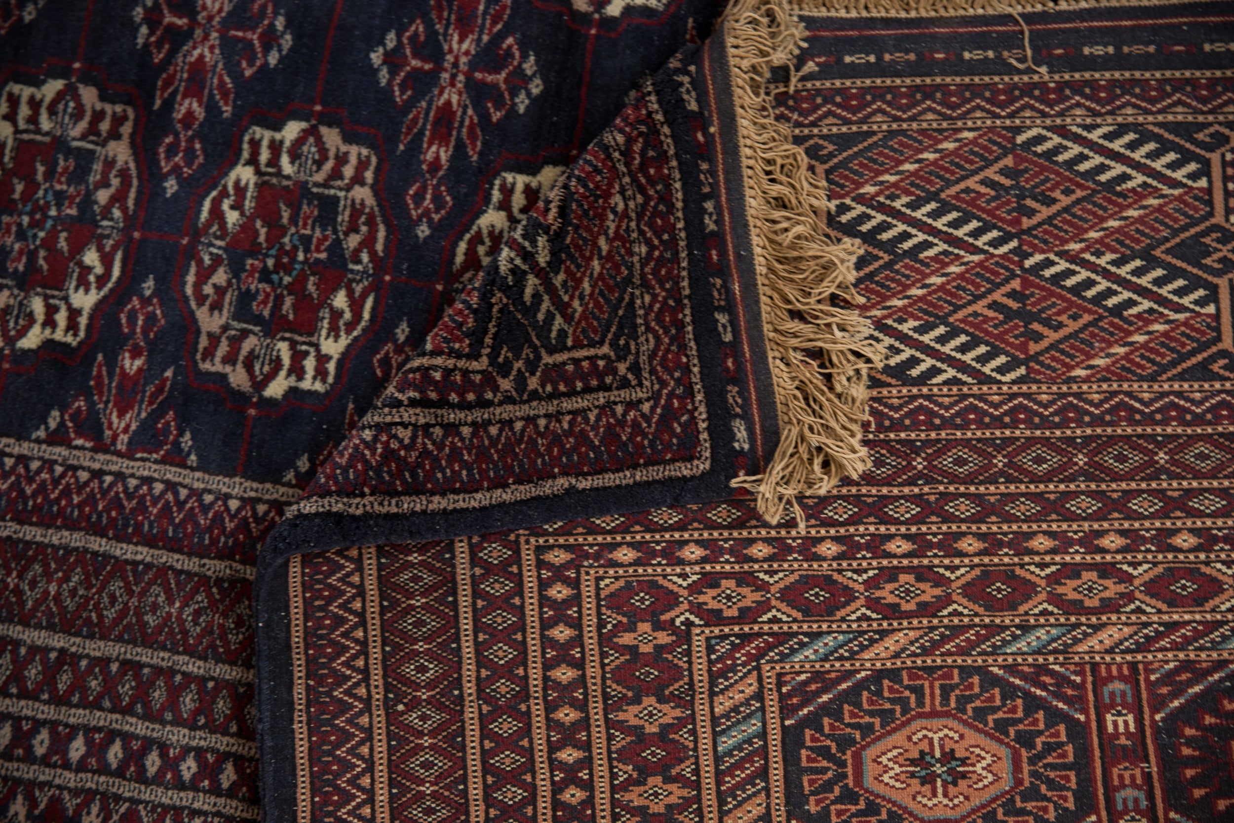 12x12.5 Vintage Fine Bokhara Square Carpet by Old New House® - product image 14 for Resin Society