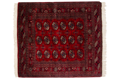 4x4.5 Vintage Fine Bokhara Square Rug by Old New House® - main product image for Resin Society