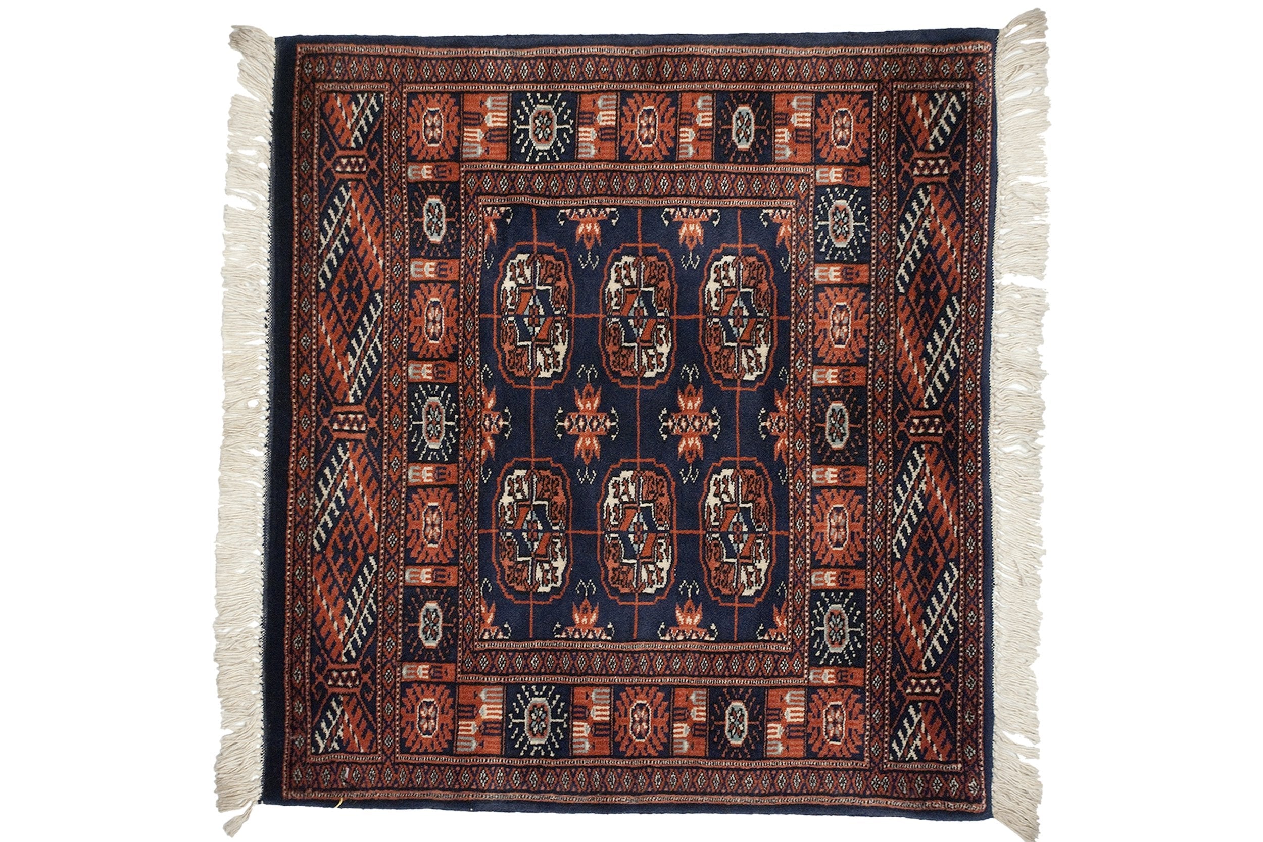 2.5x2.5 Vintage Fine Bokhara Square Rug Mat