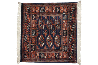 2.5x2.5 Vintage Fine Bokhara Square Rug Mat