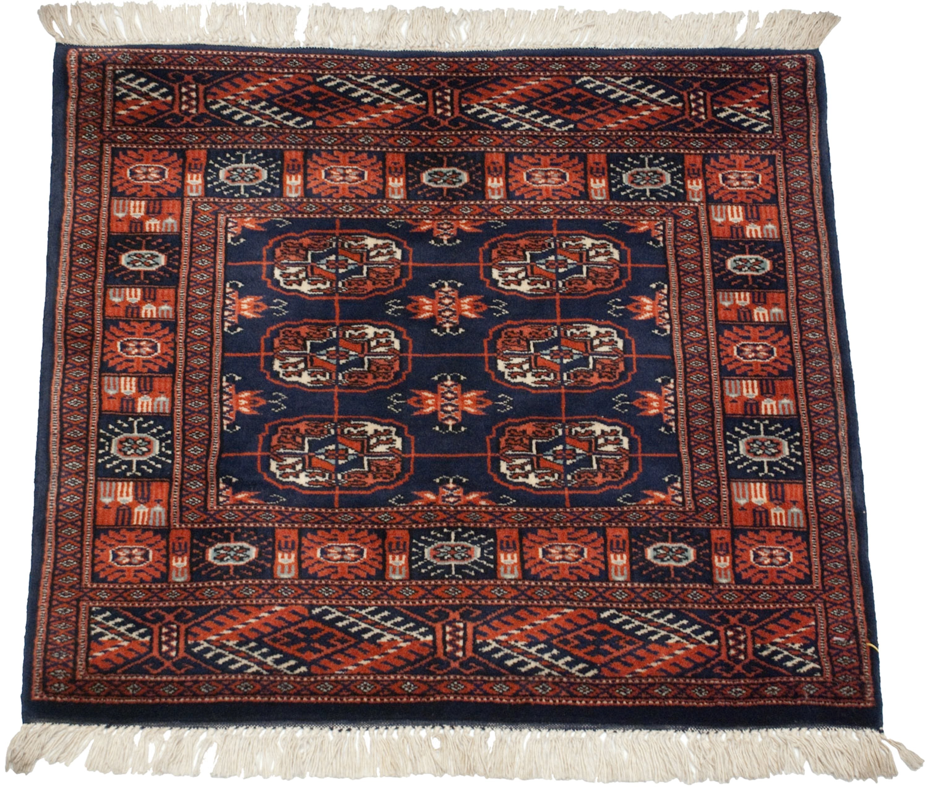 2.5x2.5 Vintage Fine Bokhara Square Rug Mat