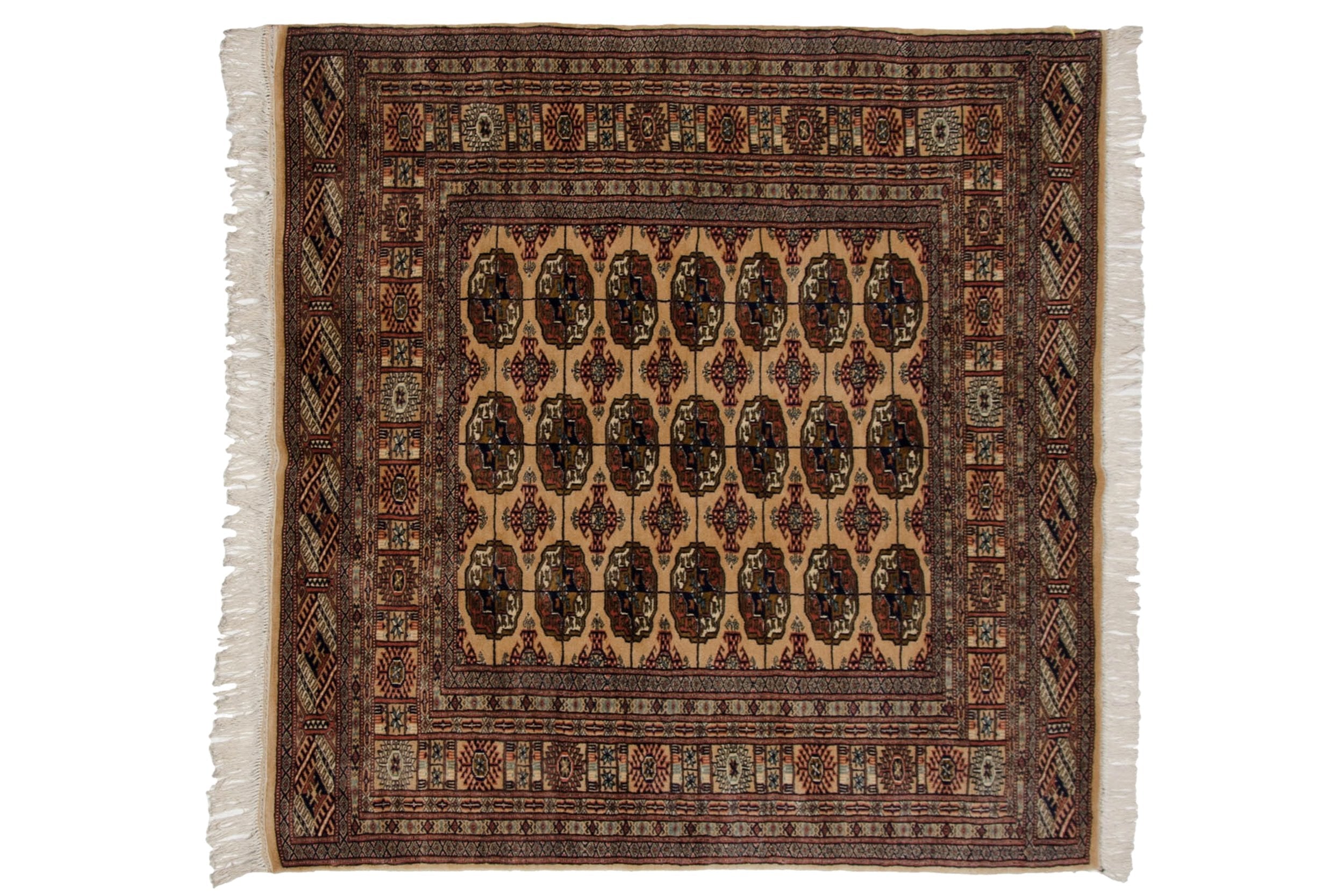 5x5.5 Vintage Fine Bokhara Square Rug by Old New House® - main product image for Resin Society