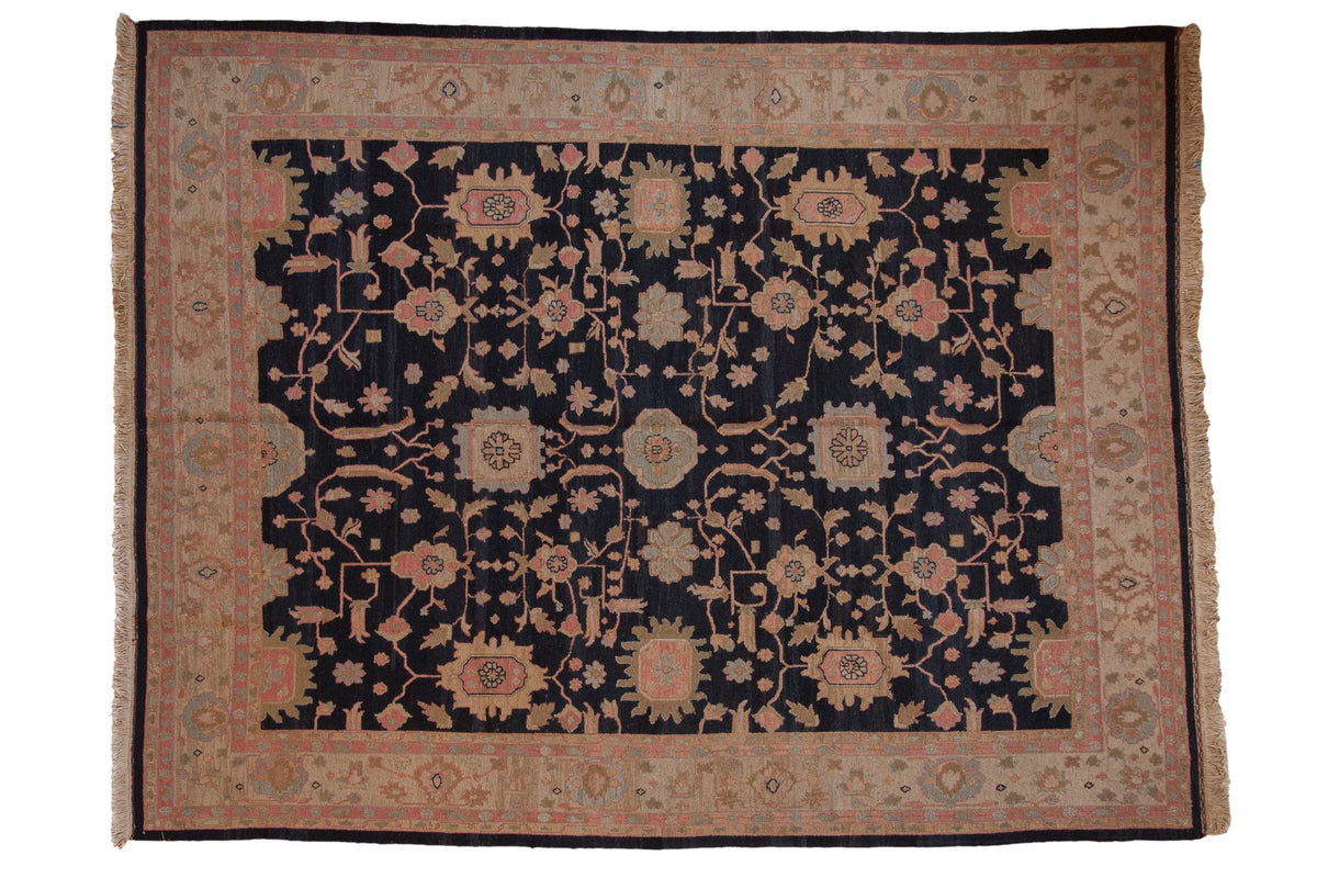 9x12 Vintage Tea Washed Indian Sultanabad Soumac Design Carpet by Old New House® - main product image for Resin Society