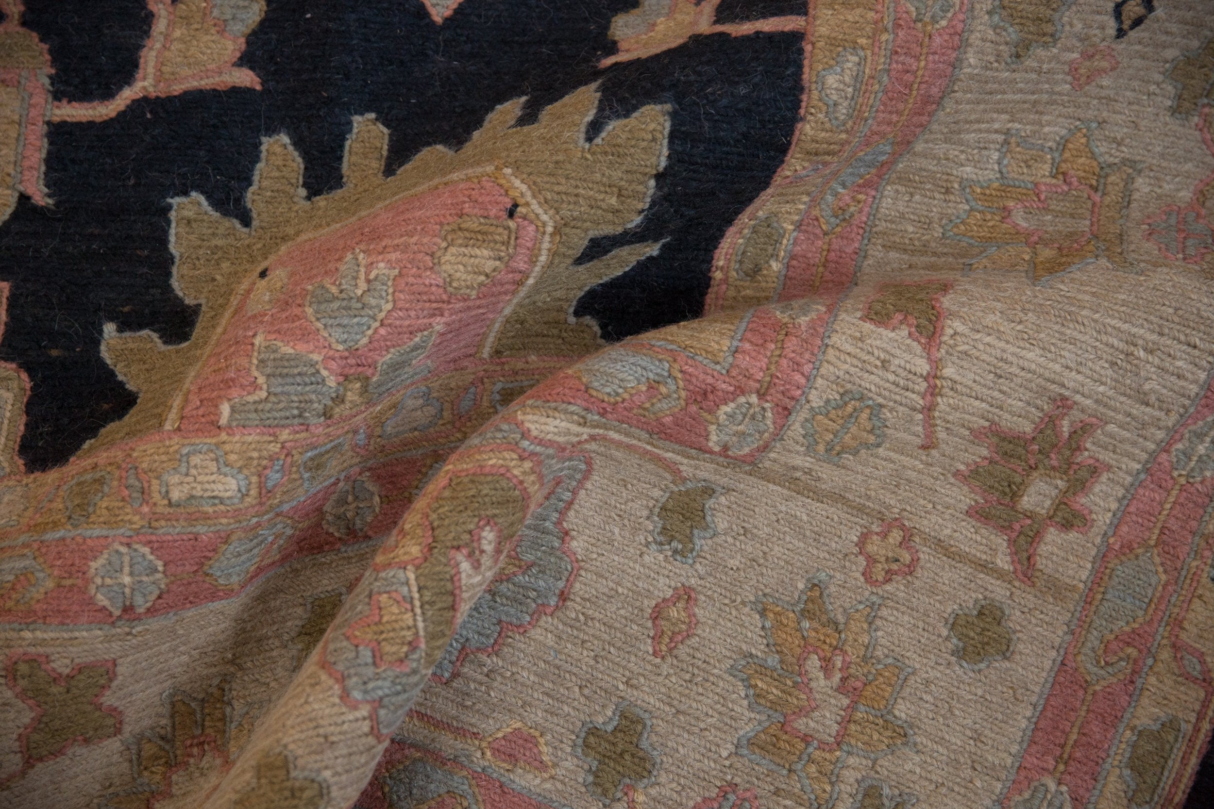 9x12 Vintage Tea Washed Indian Sultanabad Soumac Design Carpet by Old New House® - product image 9 for Resin Society