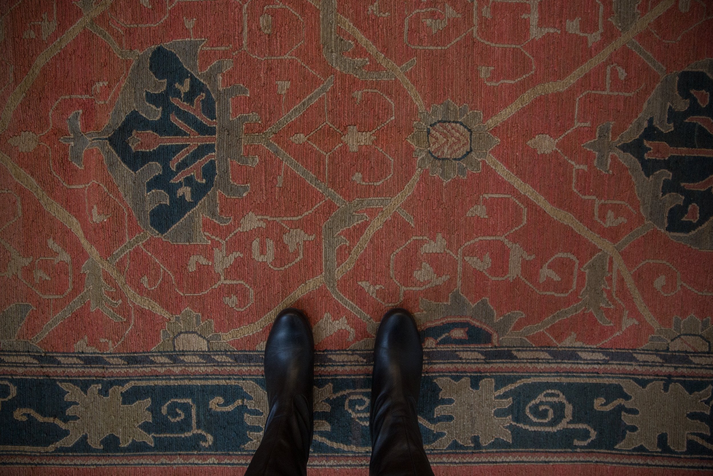 9x12 Vintage Tea Washed Indian Arts And Crafts Soumac Design Carpet by Old New House® - product image 2 for Resin Society