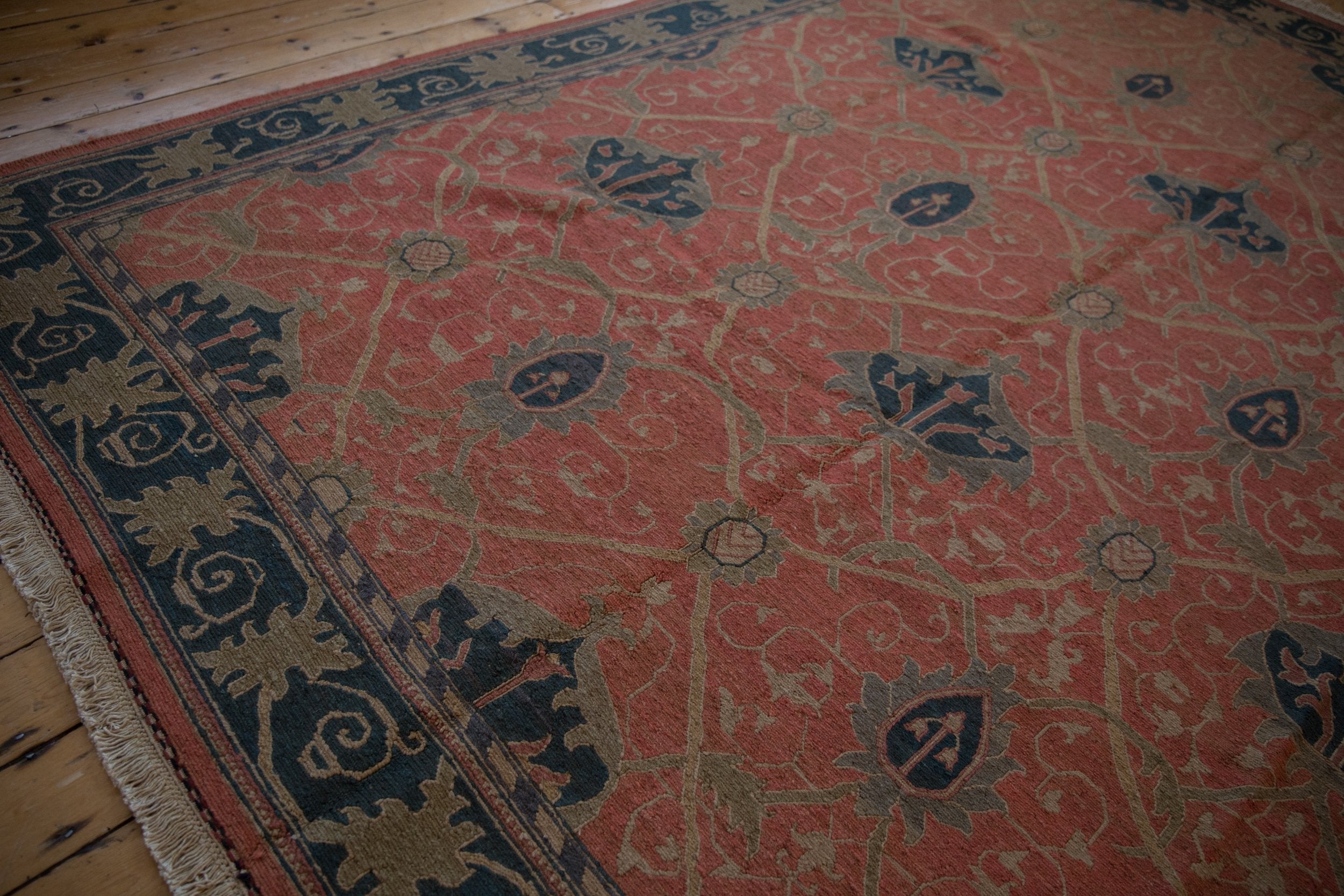 9x12 Vintage Tea Washed Indian Arts And Crafts Soumac Design Carpet by Old New House® - product image 7 for Resin Society
