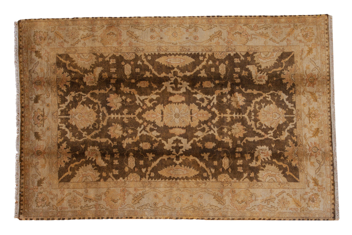 6x9.5 Gold Wash Indian Oushak Design Carpet by Old New House® - main product image for Resin Society