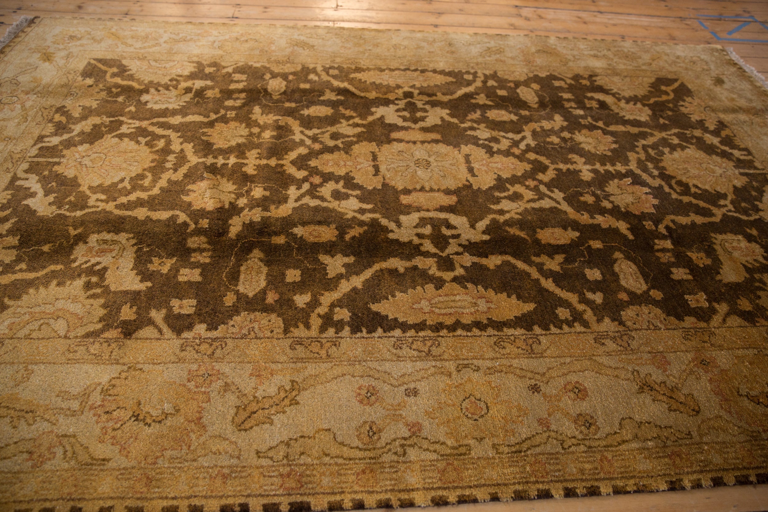 6x9.5 Gold Wash Indian Oushak Design Carpet by Old New House® - product image 6 for Resin Society