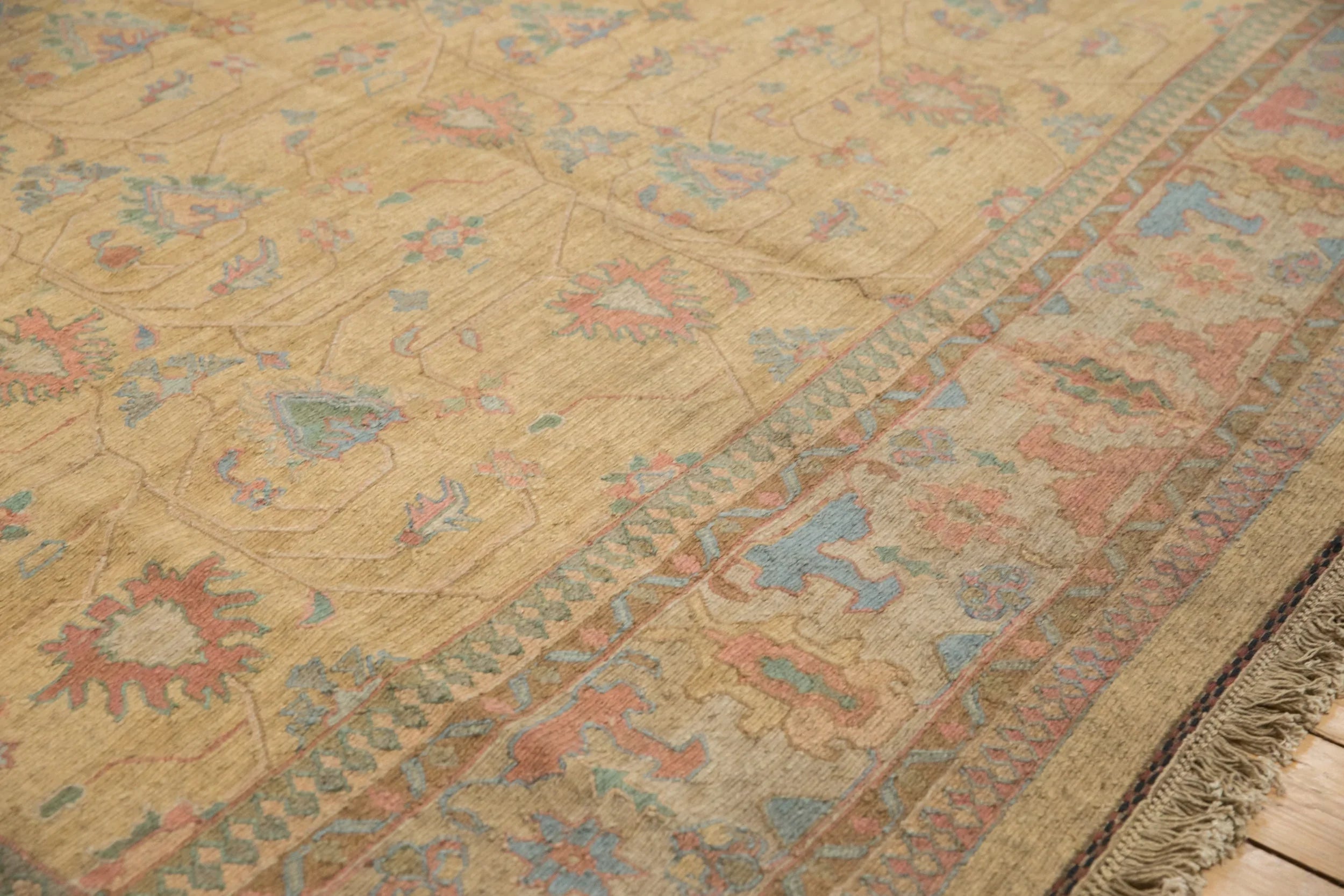 10x13.5 Vintage Tea Washed Indian Soumac Design Carpet by Old New House® - product image 5 for Resin Society