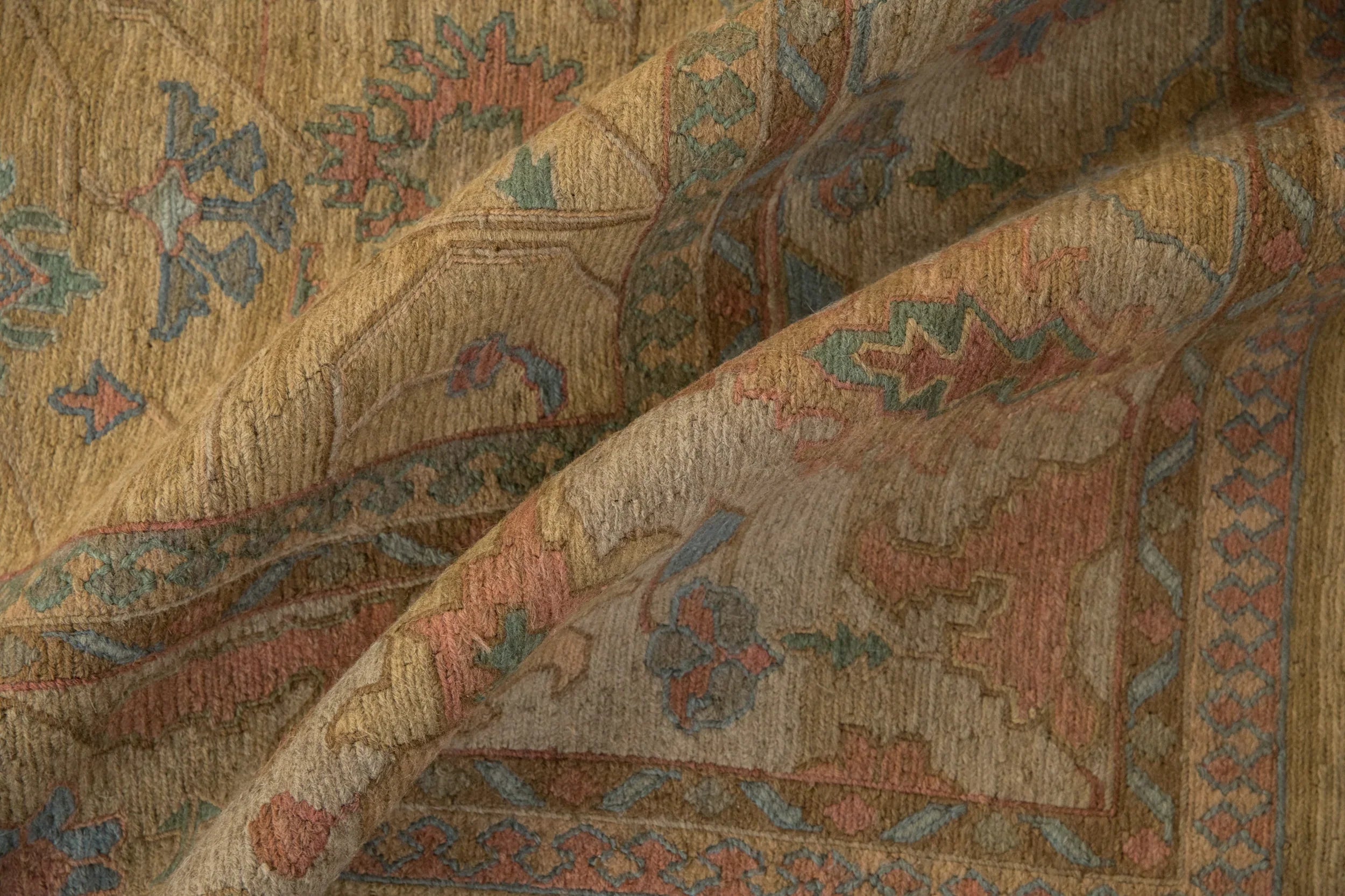10x13.5 Vintage Tea Washed Indian Soumac Design Carpet by Old New House® - product image 9 for Resin Society