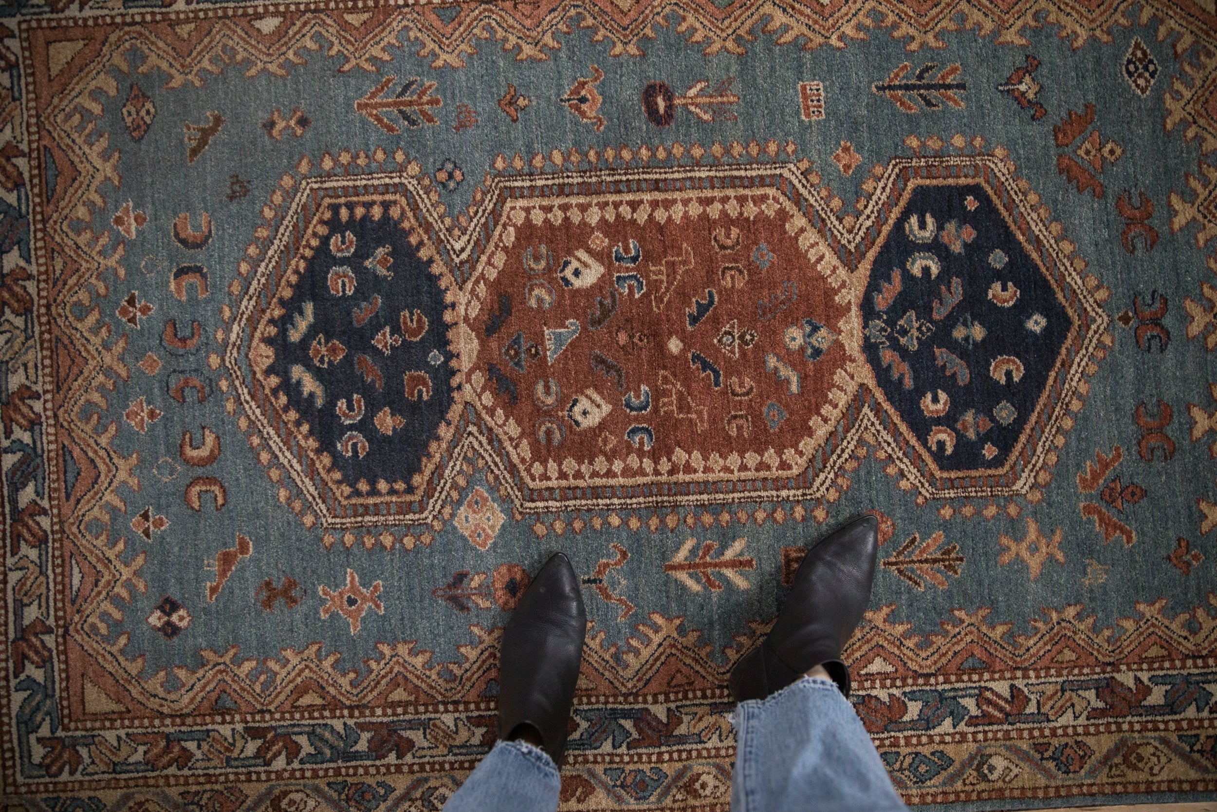 4x6.5 Vintage Armenian Hamadan Design Rug by Old New House® - product image 2 for Resin Society