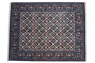 9x11.5 Vintage Pakistani Savonnerie Design Carpet by Old New House® - main product image for Resin Society