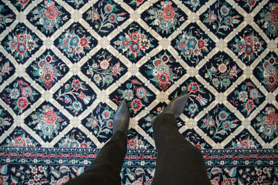 9x11.5 Vintage Pakistani Savonnerie Design Carpet by Old New House® - product image 2 for Resin Society