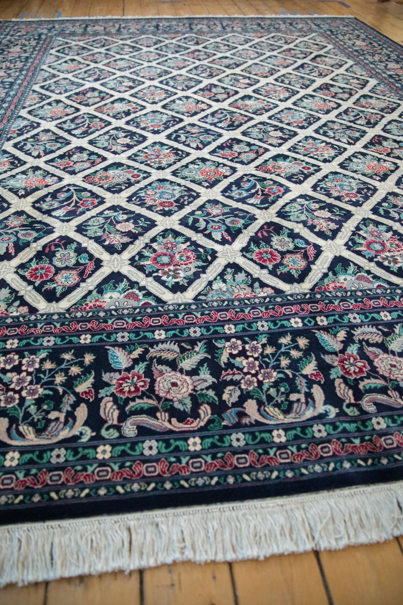 9x11.5 Vintage Pakistani Savonnerie Design Carpet by Old New House® - product image 6 for Resin Society